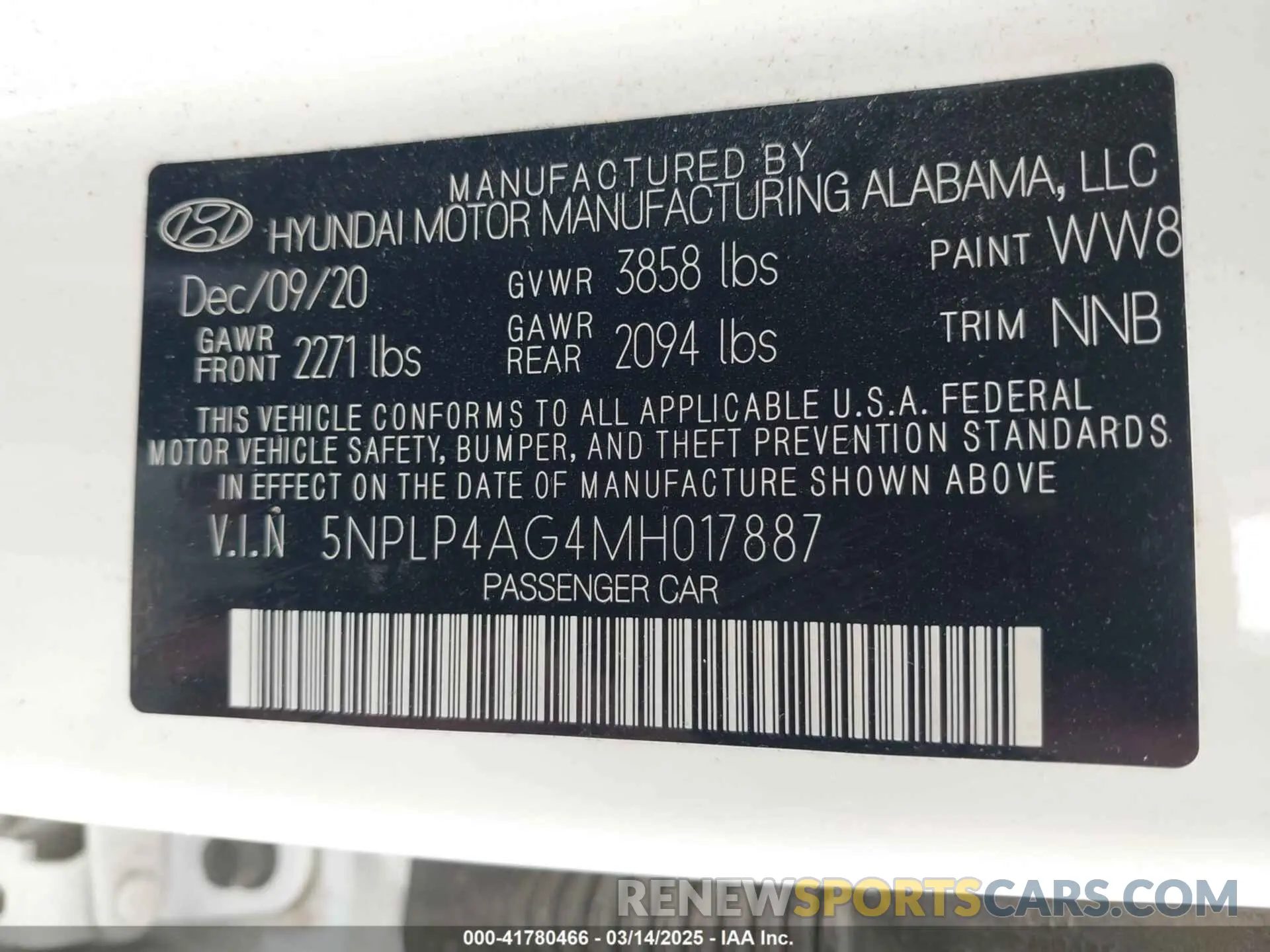 9 Фотография поврежденного автомобиля 5NPLP4AG4MH017887 HYUNDAI ELANTRA 2021