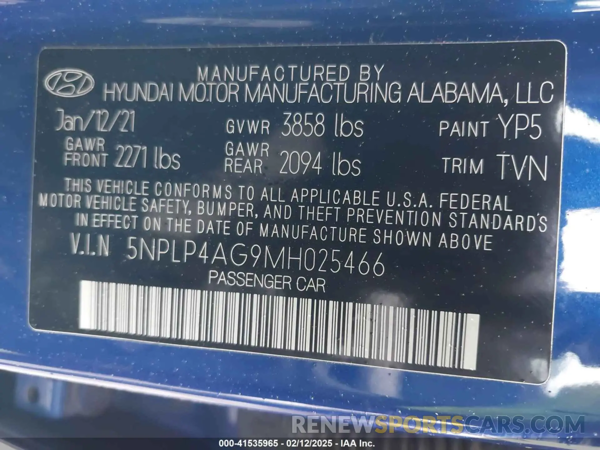 9 Photograph of a damaged car 5NPLP4AG9MH025466 HYUNDAI ELANTRA 2021