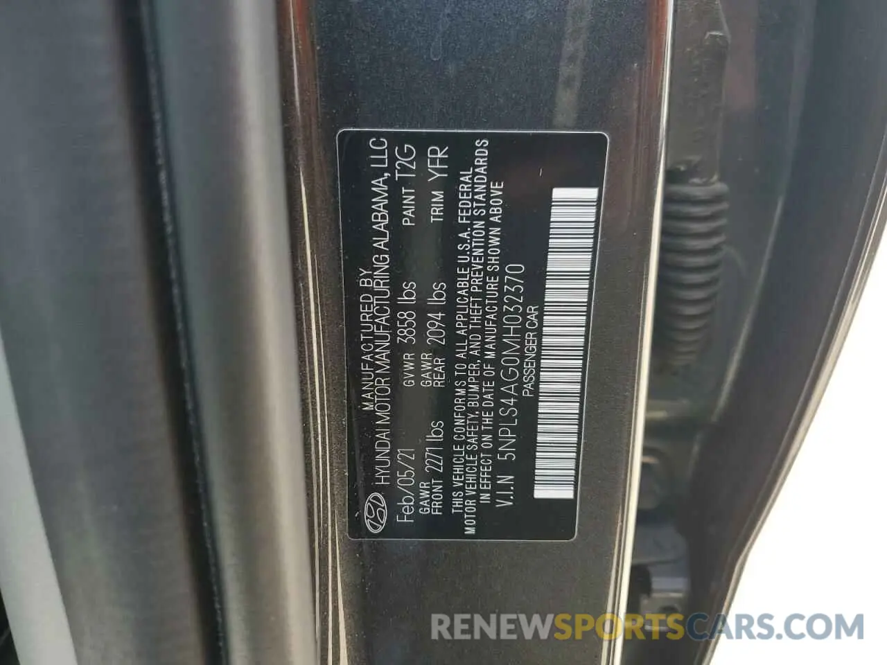 12 Photograph of a damaged car 5NPLS4AG0MH032370 HYUNDAI ELANTRA 2021