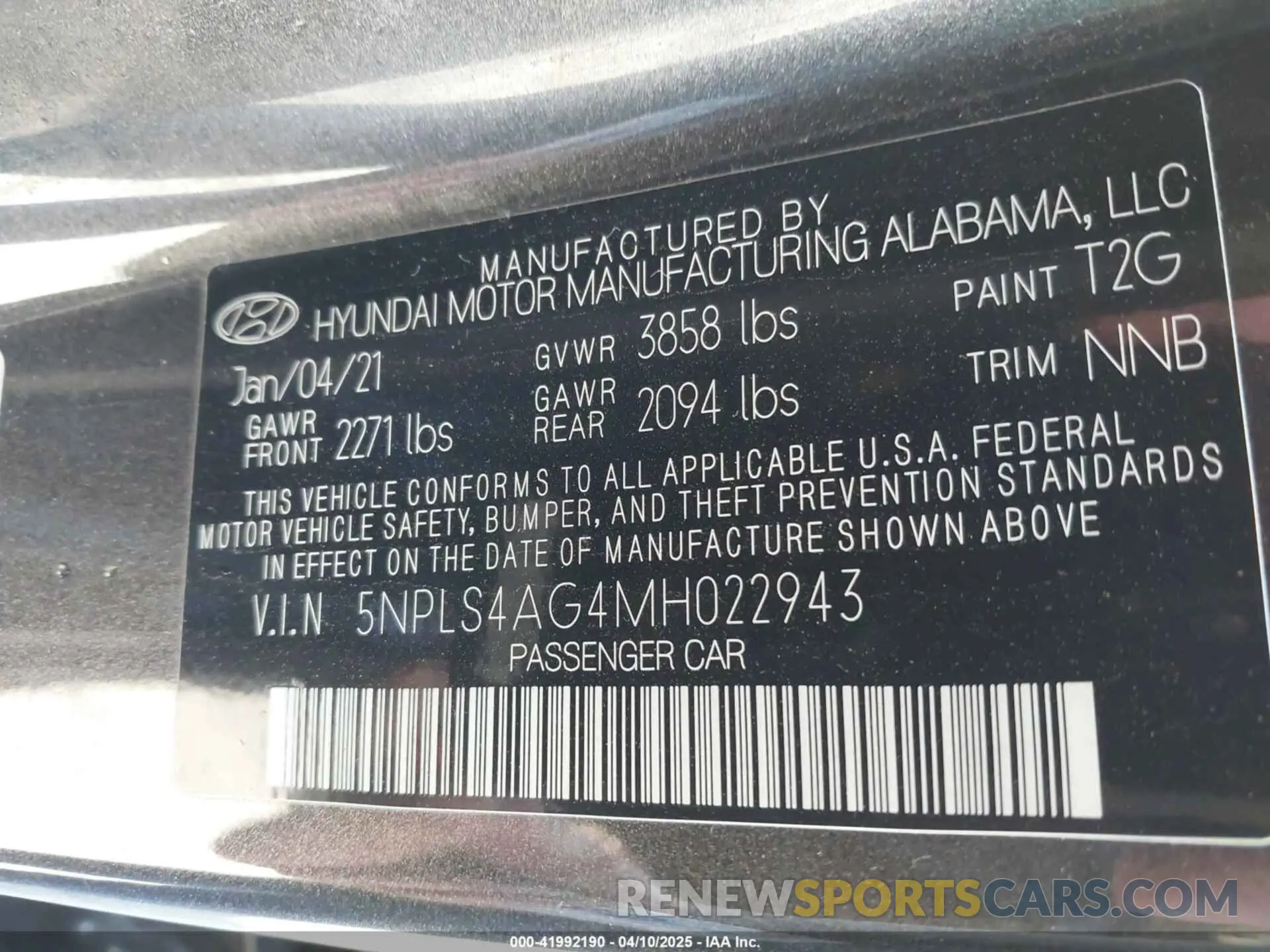 9 Photograph of a damaged car 5NPLS4AG4MH022943 HYUNDAI ELANTRA 2021