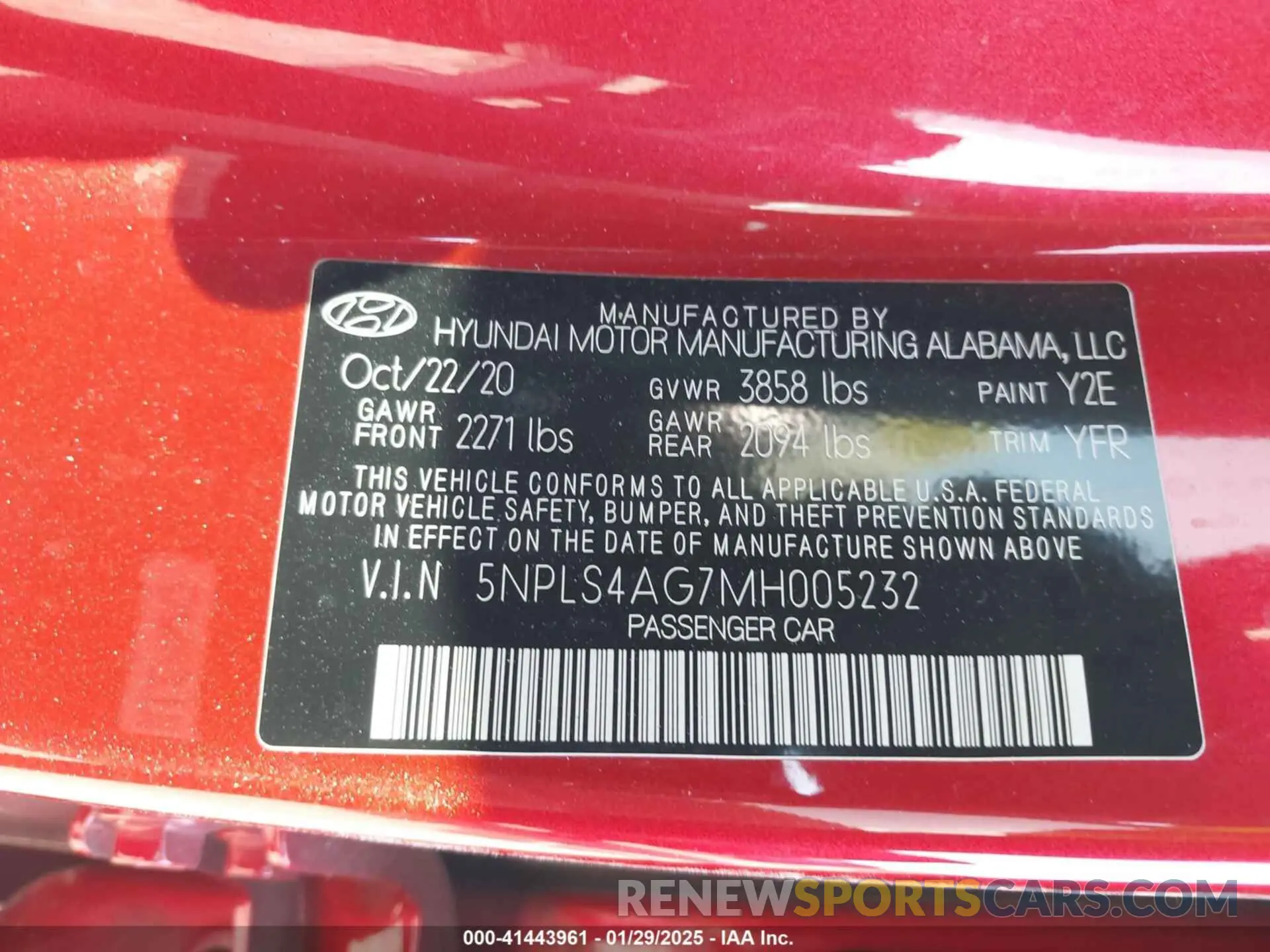 9 Фотография поврежденного автомобиля 5NPLS4AG7MH005232 HYUNDAI ELANTRA 2021