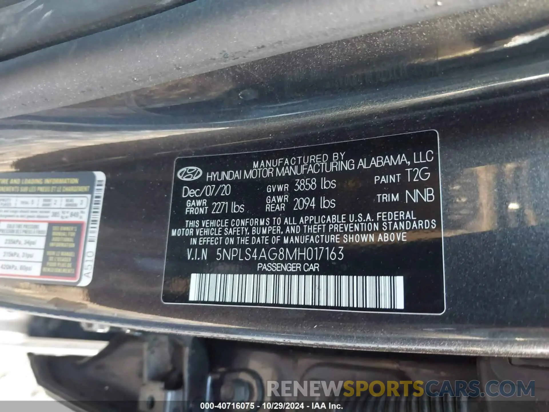 9 Photograph of a damaged car 5NPLS4AG8MH017163 HYUNDAI ELANTRA 2021