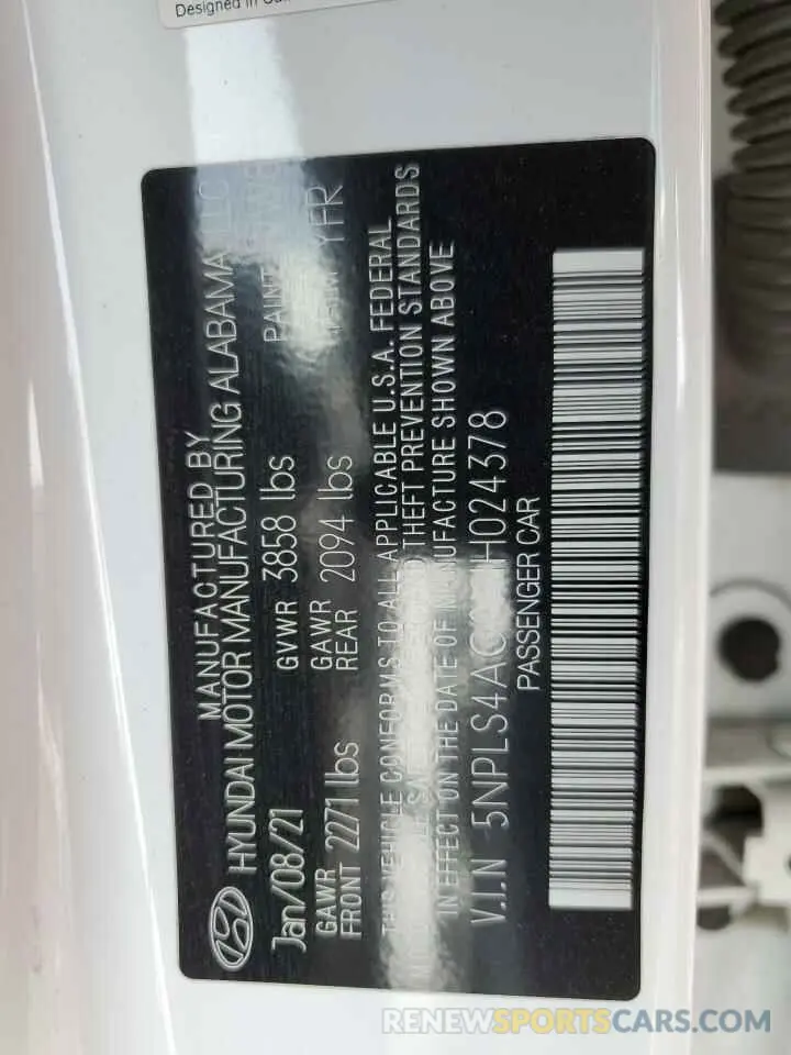 14 Фотография поврежденного автомобиля 5NPLS4AG9MH024378 HYUNDAI ELANTRA 2021
