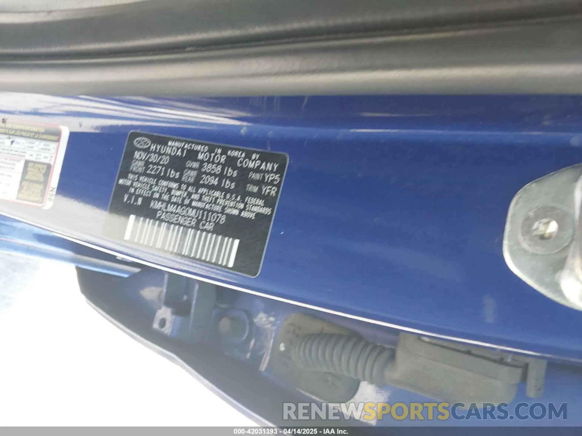 9 Photograph of a damaged car KMHLM4AG0MU111078 HYUNDAI ELANTRA 2021