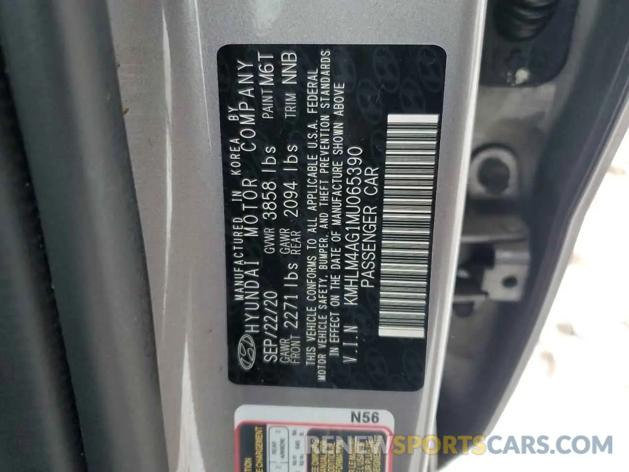 12 Photograph of a damaged car KMHLM4AG1MU065390 HYUNDAI ELANTRA 2021