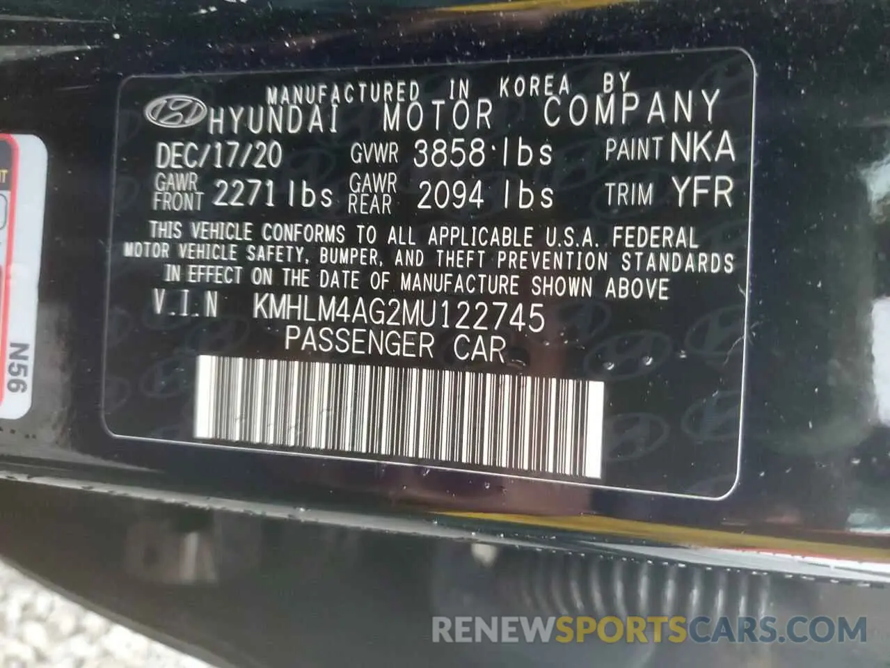 12 Photograph of a damaged car KMHLM4AG2MU122745 HYUNDAI ELANTRA 2021