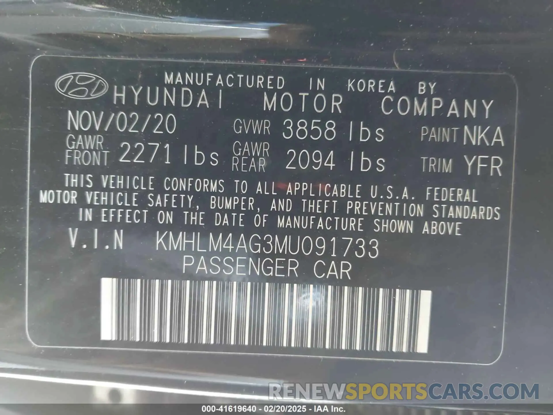 9 Photograph of a damaged car KMHLM4AG3MU091733 HYUNDAI ELANTRA 2021