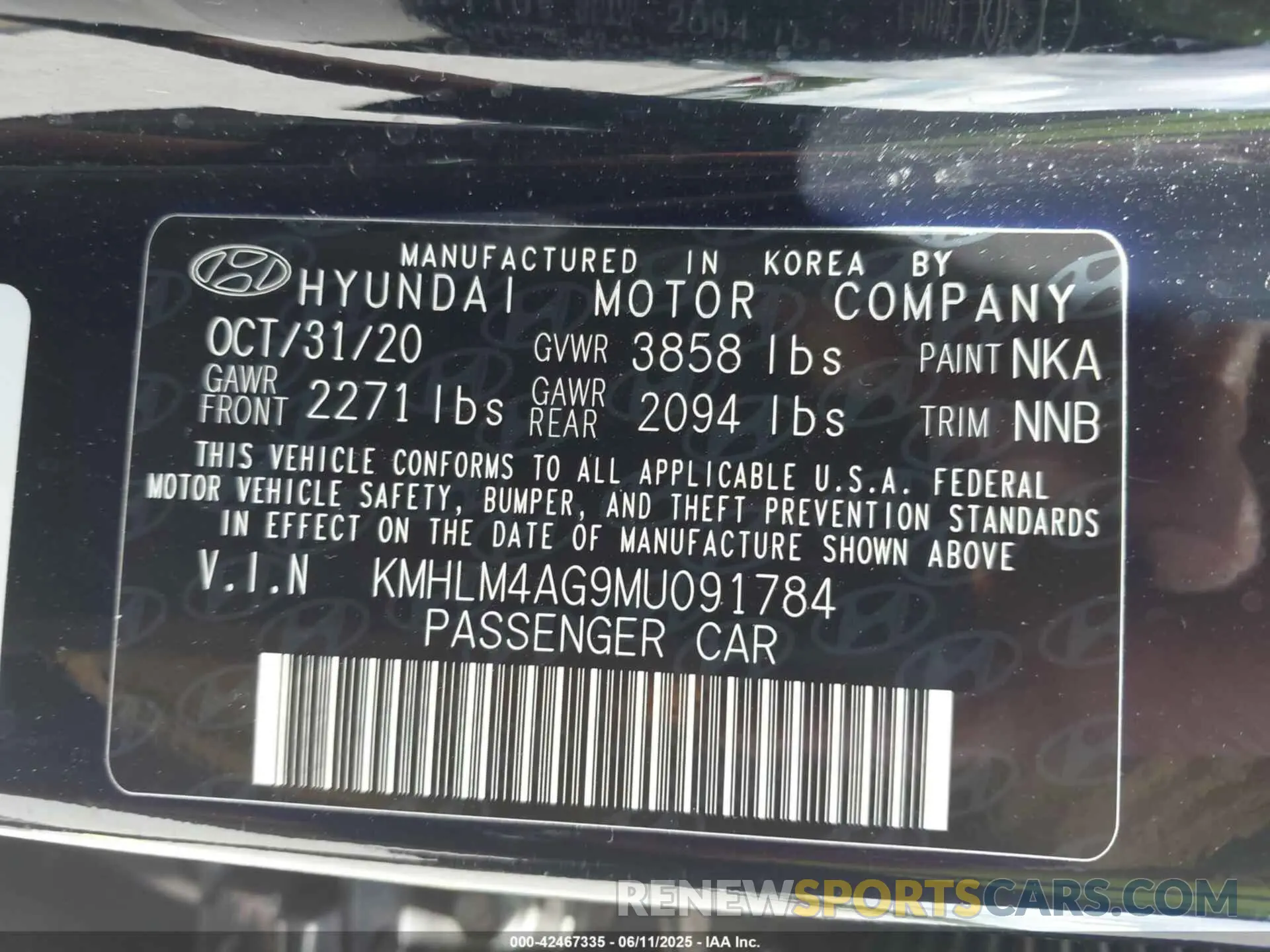 9 Photograph of a damaged car KMHLM4AG9MU091784 HYUNDAI ELANTRA 2021