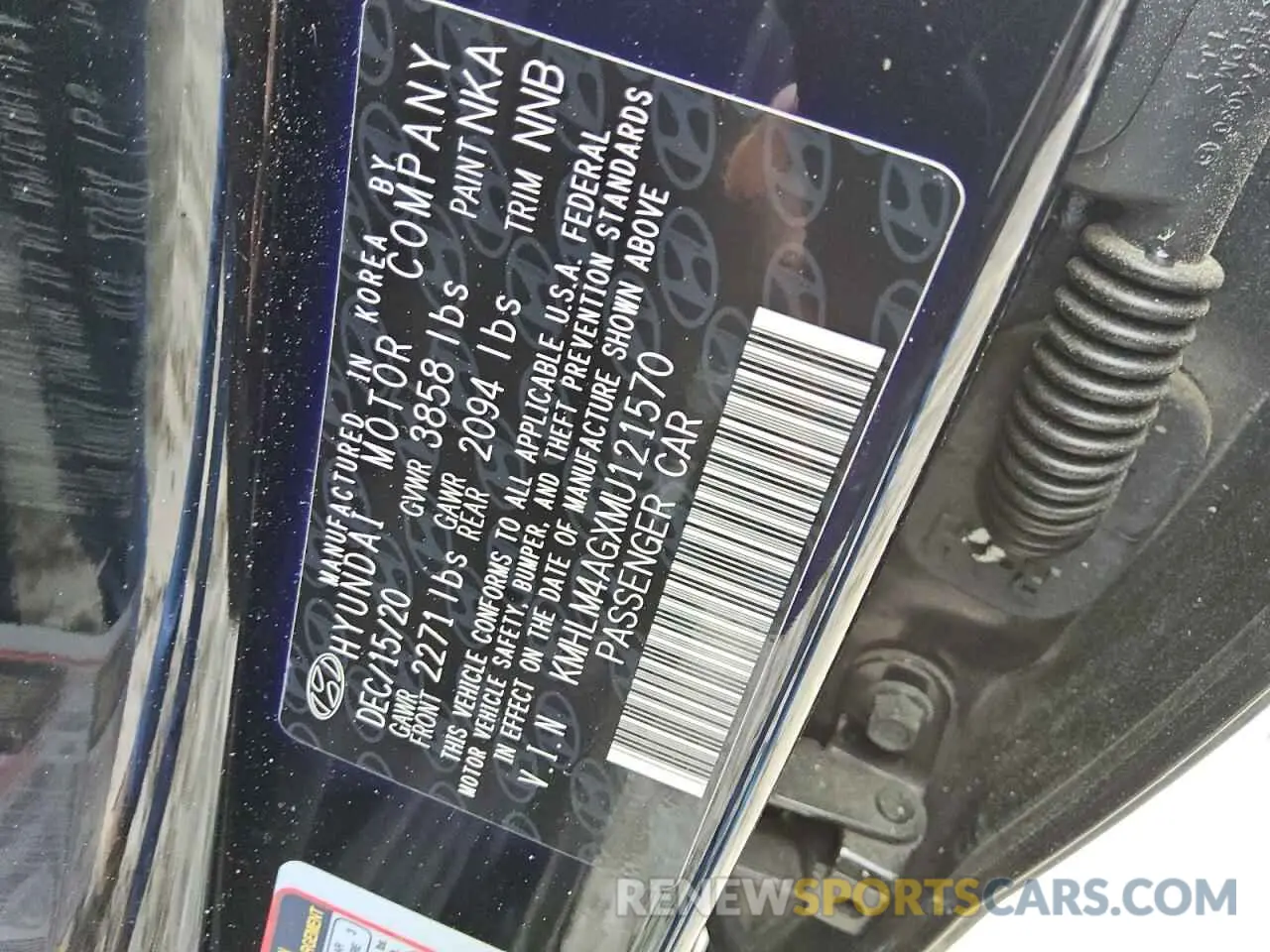 12 Фотография поврежденного автомобиля KMHLM4AGXMU121570 HYUNDAI ELANTRA 2021