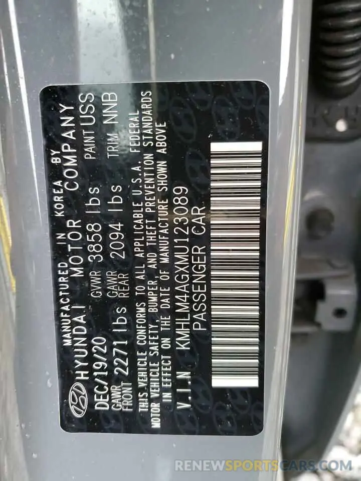 12 Фотография поврежденного автомобиля KMHLM4AGXMU123089 HYUNDAI ELANTRA 2021