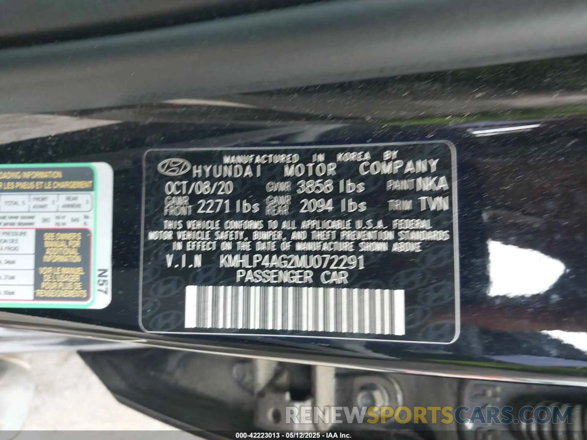 9 Photograph of a damaged car KMHLP4AG2MU072291 HYUNDAI ELANTRA 2021