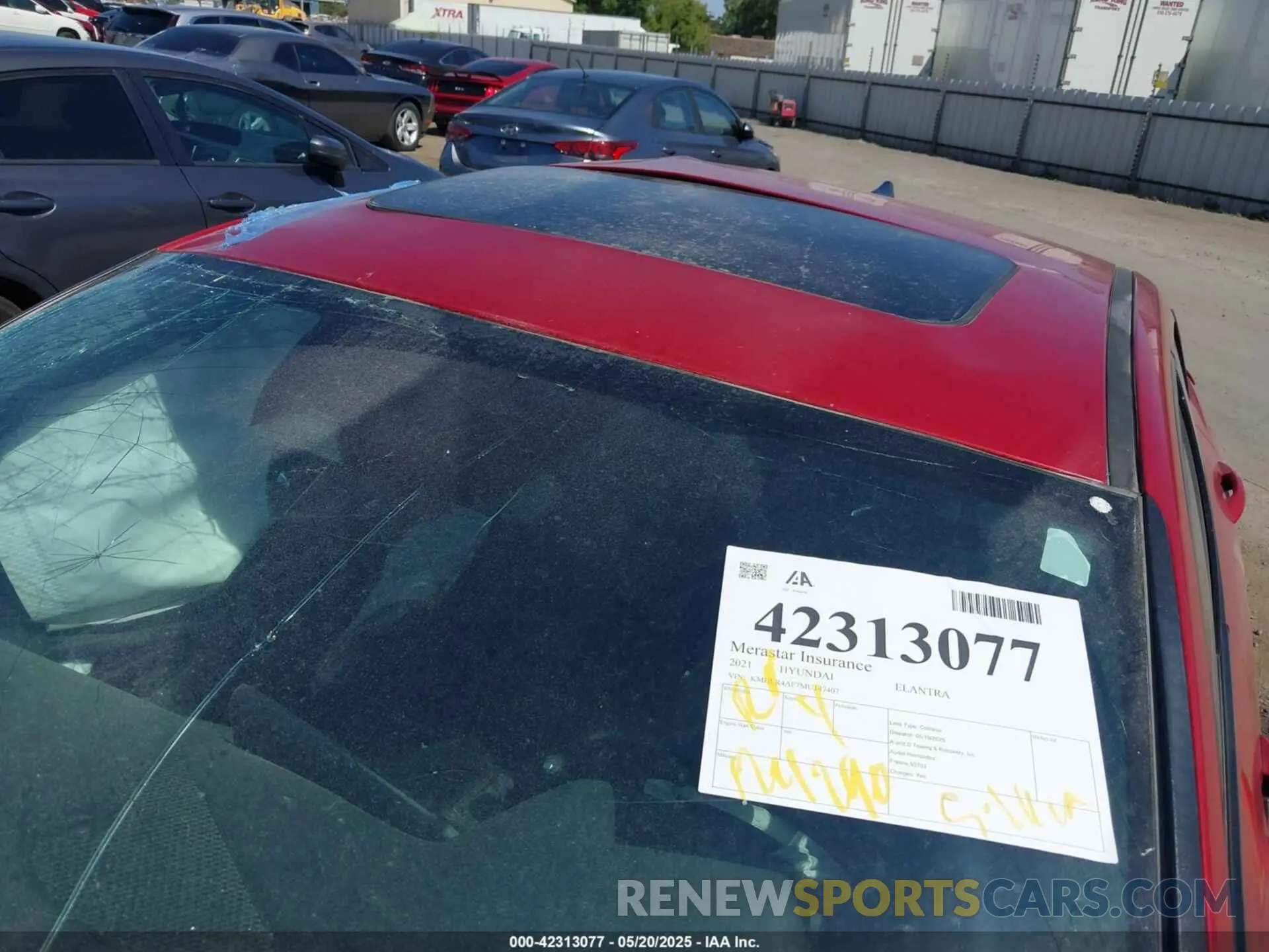 21 Фотография поврежденного автомобиля KMHLR4AF7MU147407 HYUNDAI ELANTRA 2021
