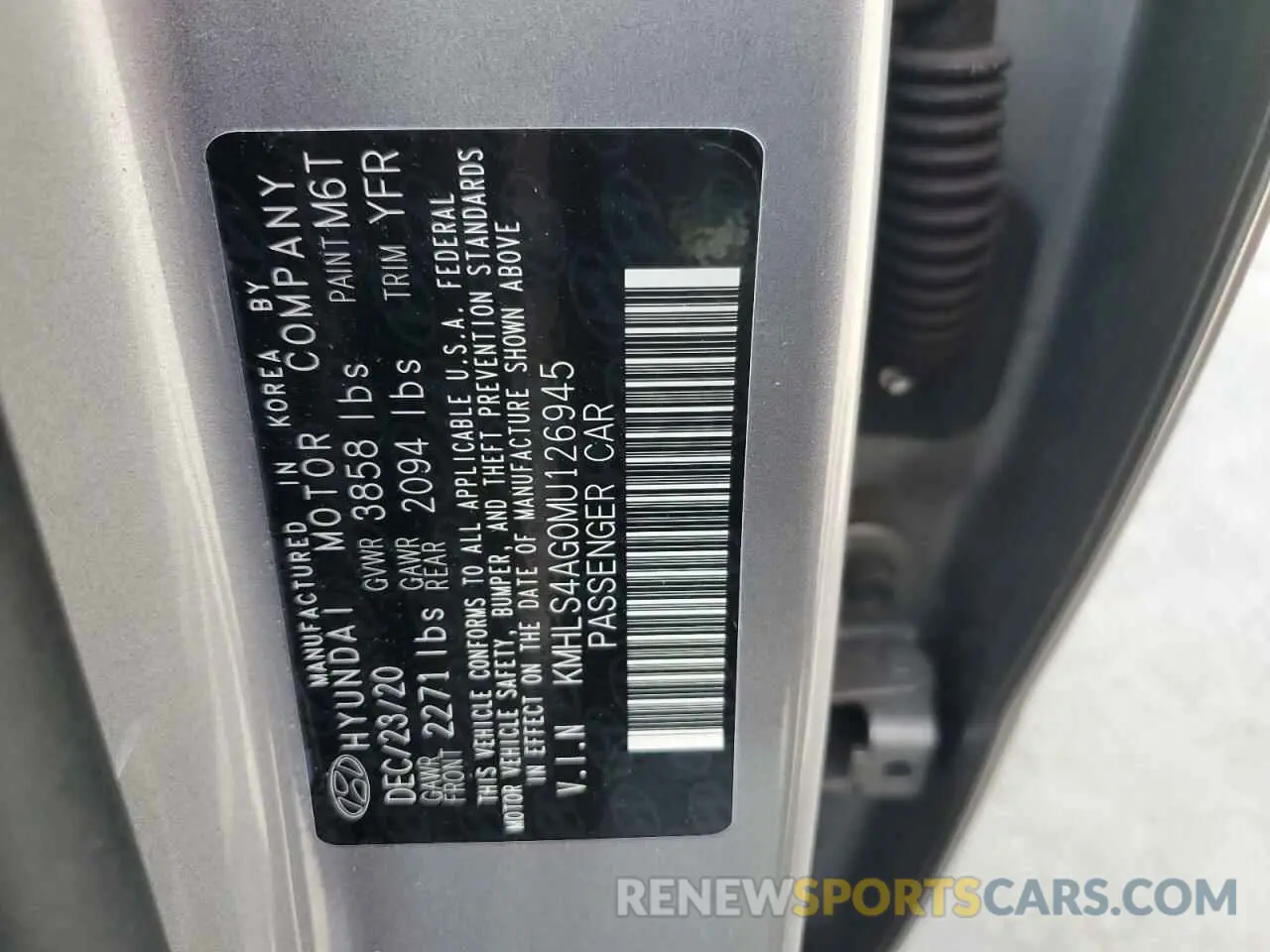 12 Фотография поврежденного автомобиля KMHLS4AG0MU126945 HYUNDAI ELANTRA 2021
