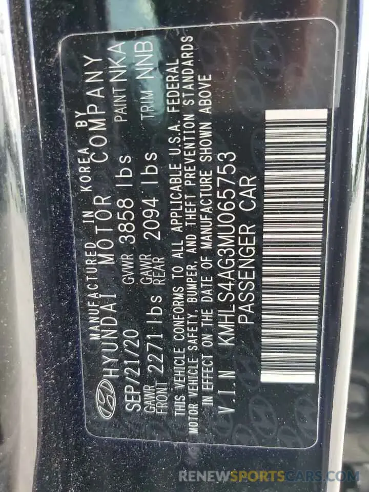 14 Фотография поврежденного автомобиля KMHLS4AG3MU065753 HYUNDAI ELANTRA 2021
