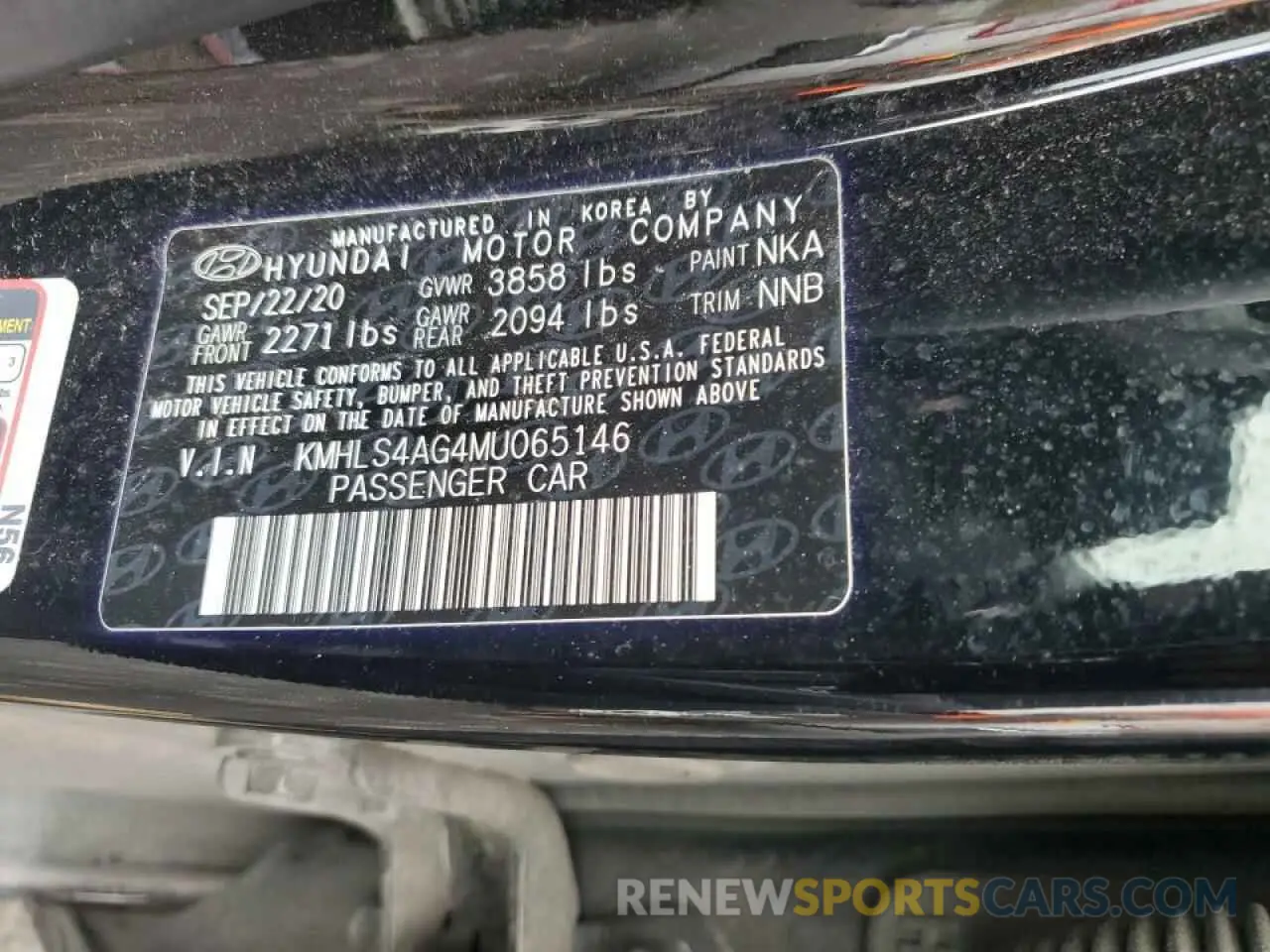 12 Photograph of a damaged car KMHLS4AG4MU065146 HYUNDAI ELANTRA 2021