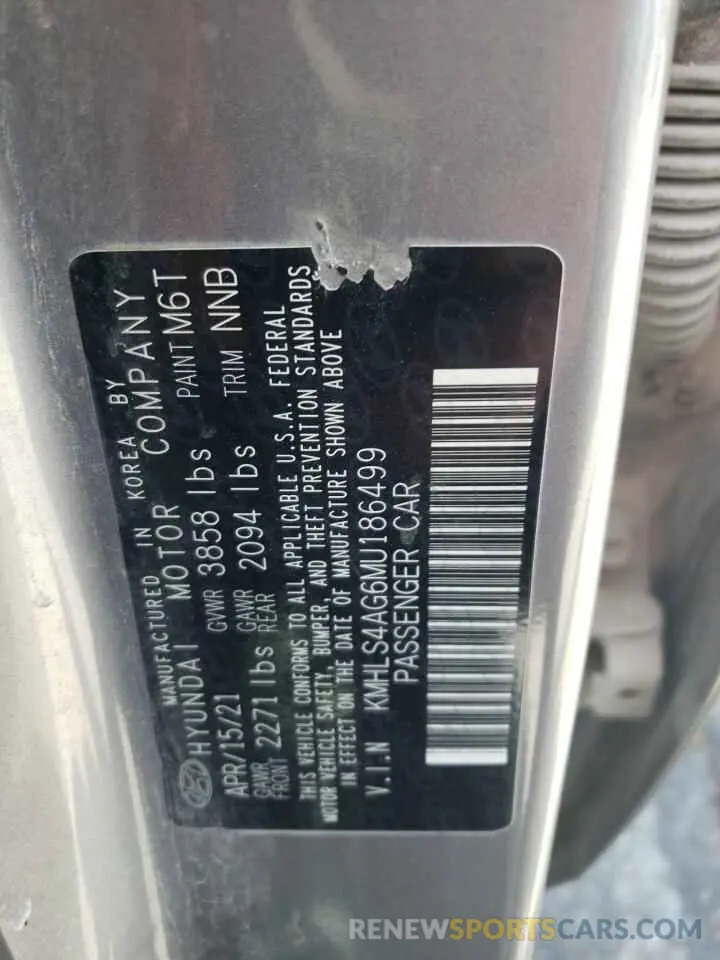 13 Photograph of a damaged car KMHLS4AG6MU186499 HYUNDAI ELANTRA 2021