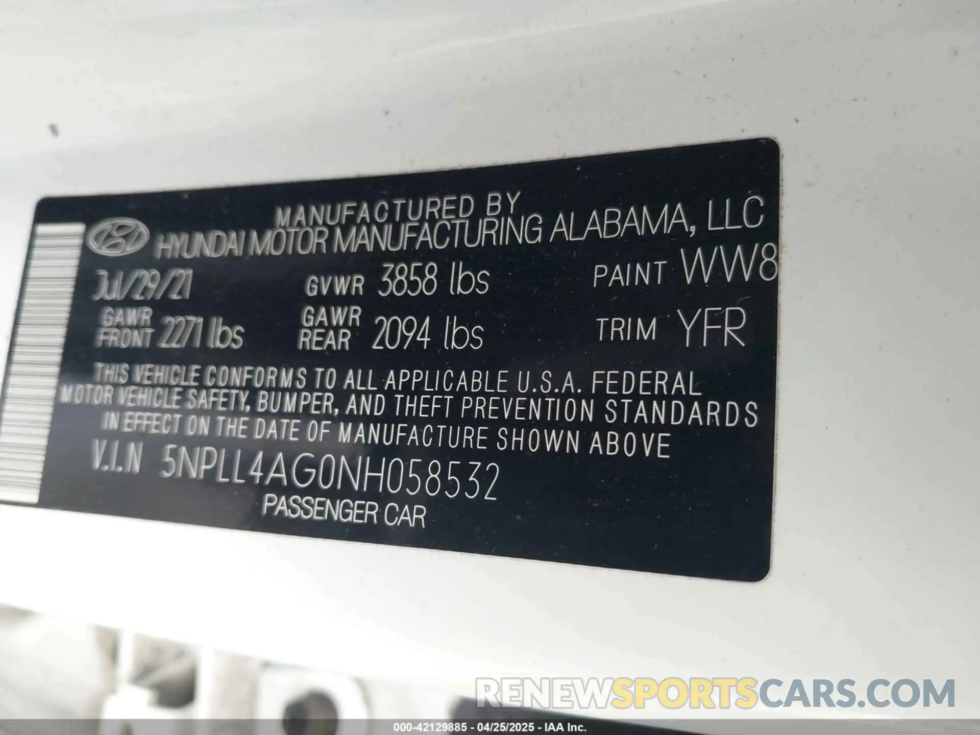 9 Фотография поврежденного автомобиля 5NPLL4AG0NH058532 HYUNDAI ELANTRA 2022