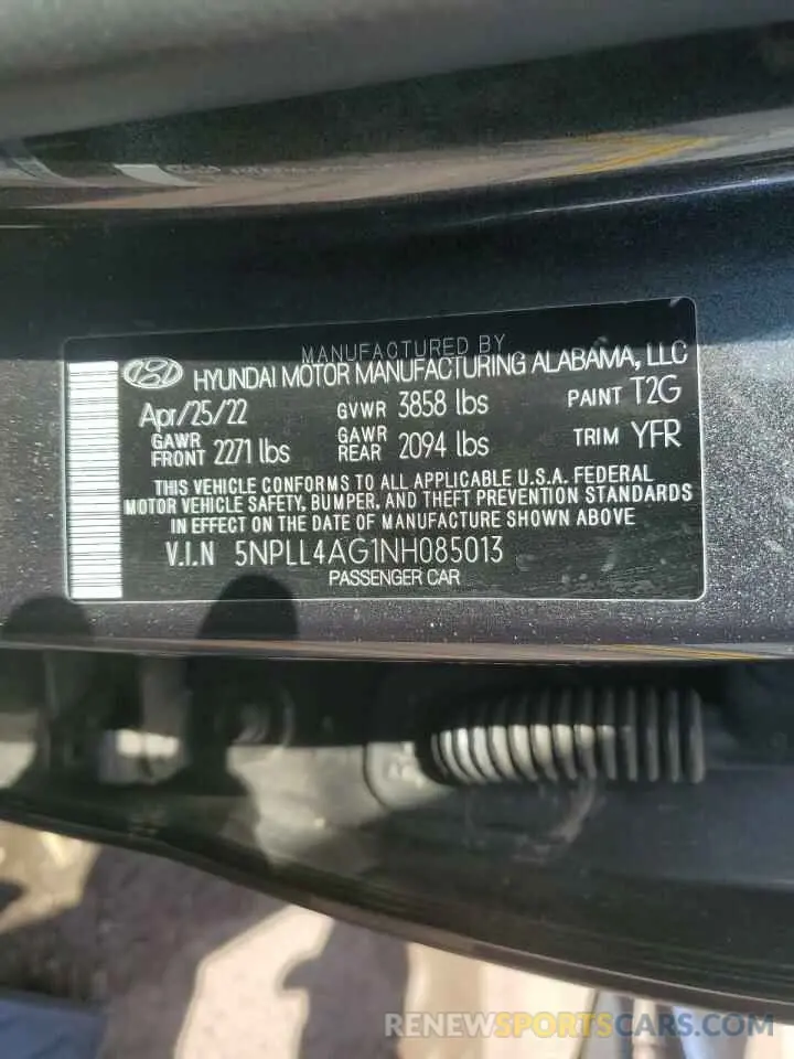 12 Фотография поврежденного автомобиля 5NPLL4AG1NH085013 HYUNDAI ELANTRA 2022