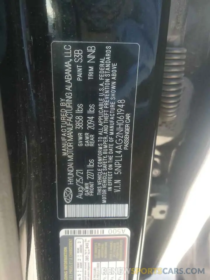 13 Фотография поврежденного автомобиля 5NPLL4AG2NH061948 HYUNDAI ELANTRA 2022