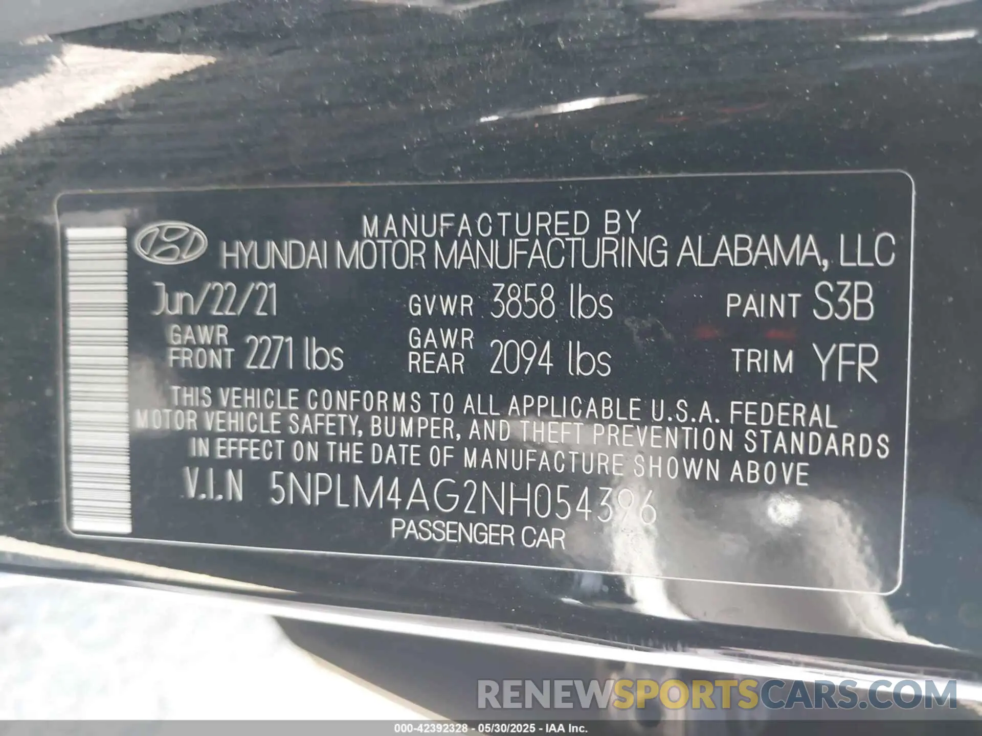 9 Photograph of a damaged car 5NPLM4AG2NH054396 HYUNDAI ELANTRA 2022