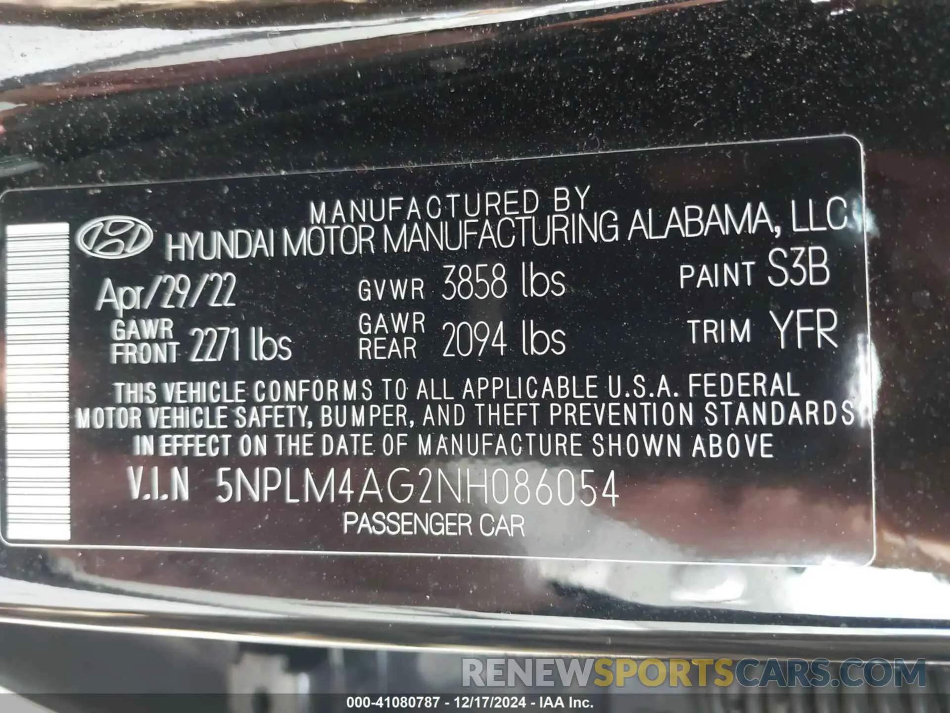 9 Photograph of a damaged car 5NPLM4AG2NH086054 HYUNDAI ELANTRA 2022