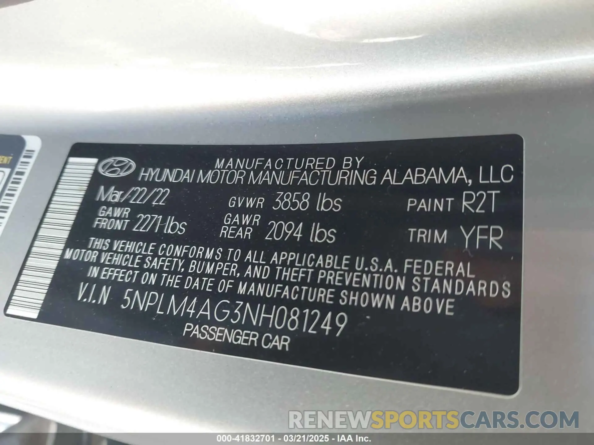 9 Photograph of a damaged car 5NPLM4AG3NH081249 HYUNDAI ELANTRA 2022