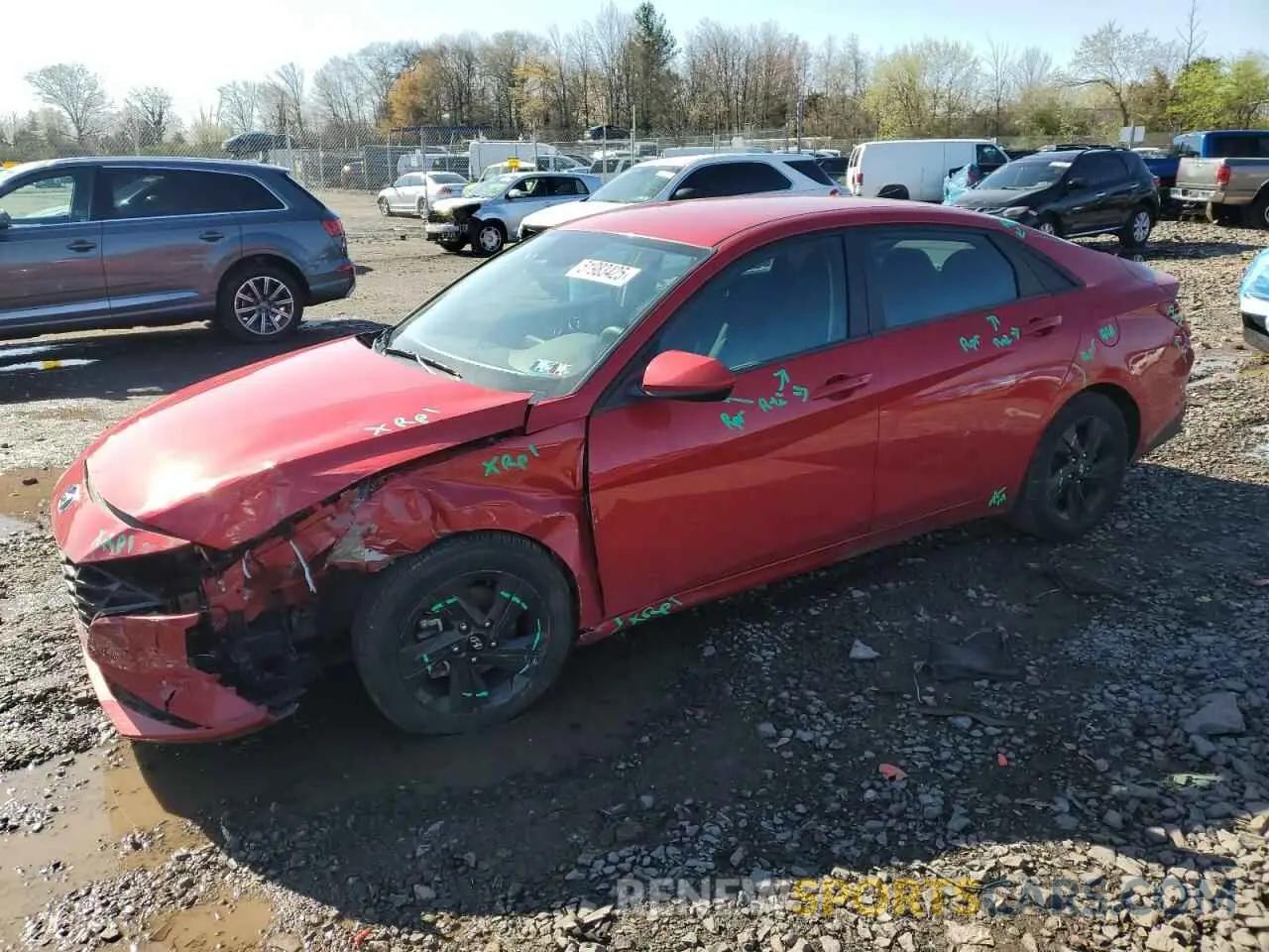 1 Photograph of a damaged car 5NPLM4AG6NH071105 HYUNDAI ELANTRA 2022