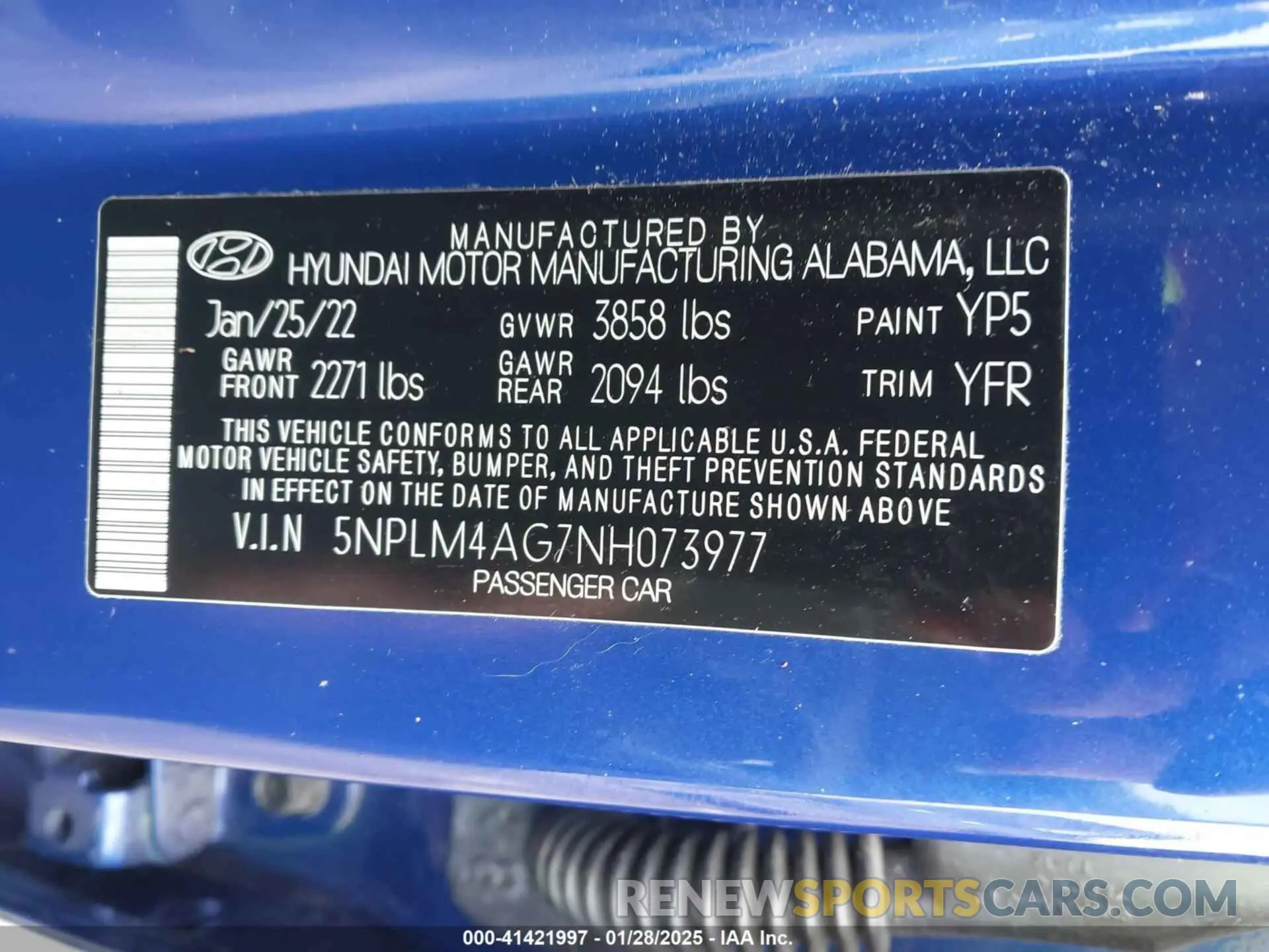 9 Фотография поврежденного автомобиля 5NPLM4AG7NH073977 HYUNDAI ELANTRA 2022