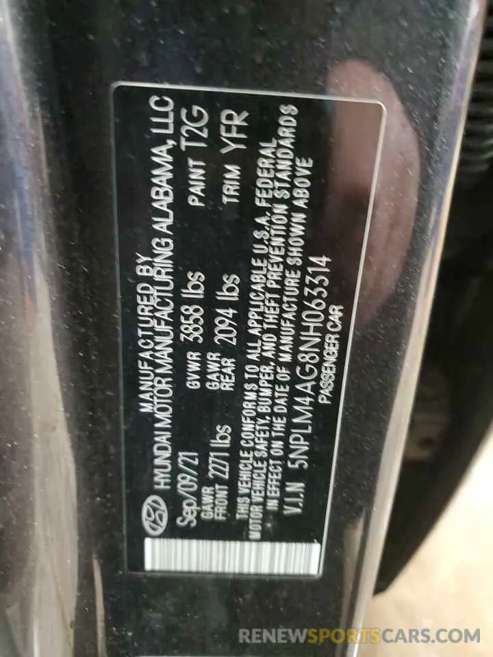 13 Фотография поврежденного автомобиля 5NPLM4AG8NH063314 HYUNDAI ELANTRA 2022