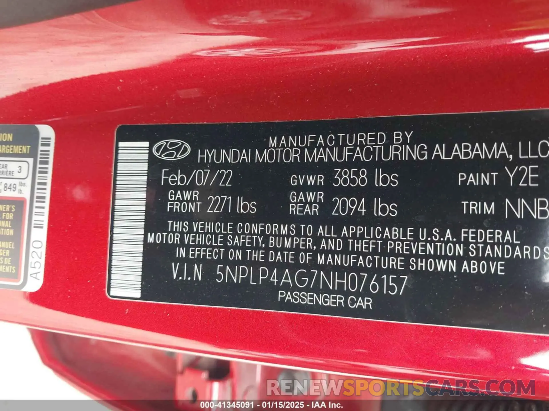 9 Фотография поврежденного автомобиля 5NPLP4AG7NH076157 HYUNDAI ELANTRA 2022