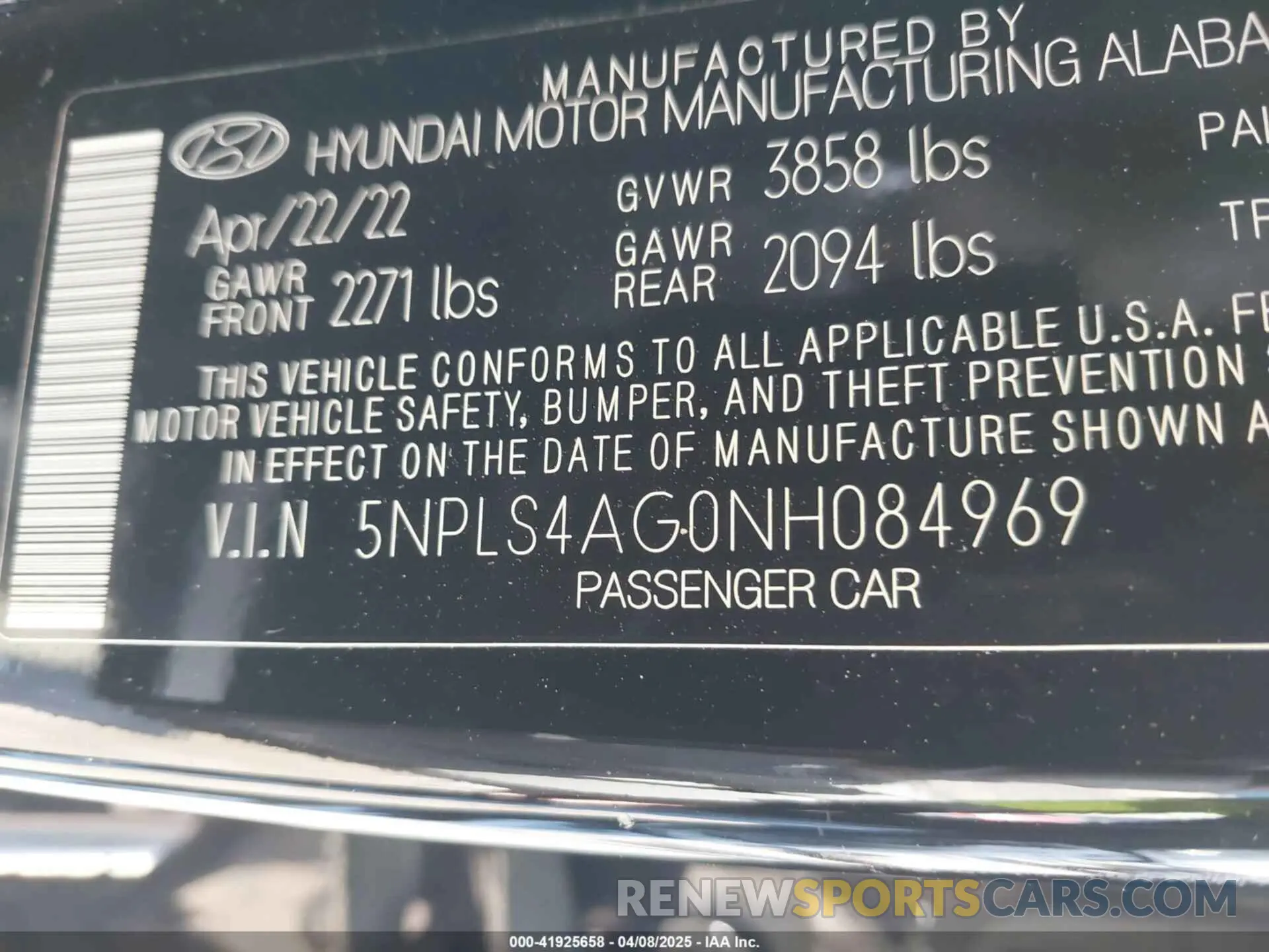 9 Фотография поврежденного автомобиля 5NPLS4AG0NH084969 HYUNDAI ELANTRA 2022