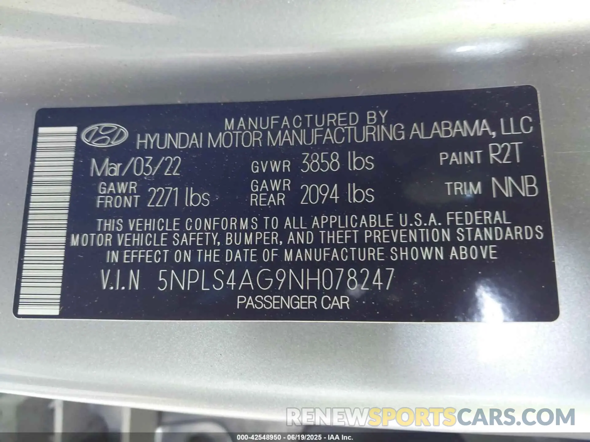 9 Photograph of a damaged car 5NPLS4AG9NH078247 HYUNDAI ELANTRA 2022