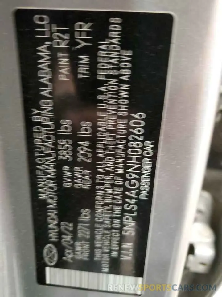 13 Фотография поврежденного автомобиля 5NPLS4AG9NH082606 HYUNDAI ELANTRA 2022