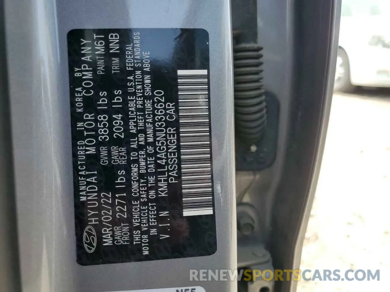 12 Photograph of a damaged car KMHLL4AG5NU336620 HYUNDAI ELANTRA 2022