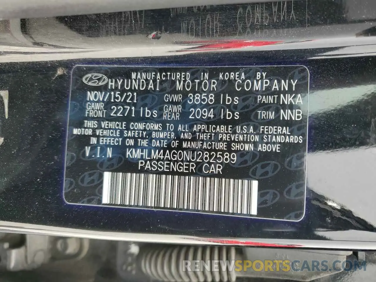 15 Фотография поврежденного автомобиля KMHLM4AG0NU282589 HYUNDAI ELANTRA 2022
