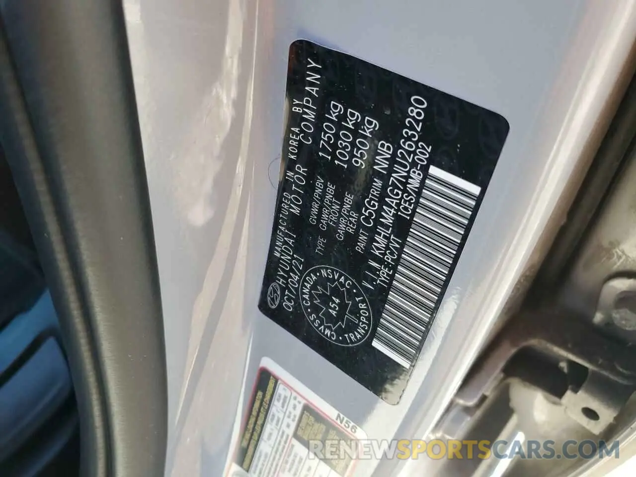 12 Фотография поврежденного автомобиля KMHLM4AG7NU263280 HYUNDAI ELANTRA 2022