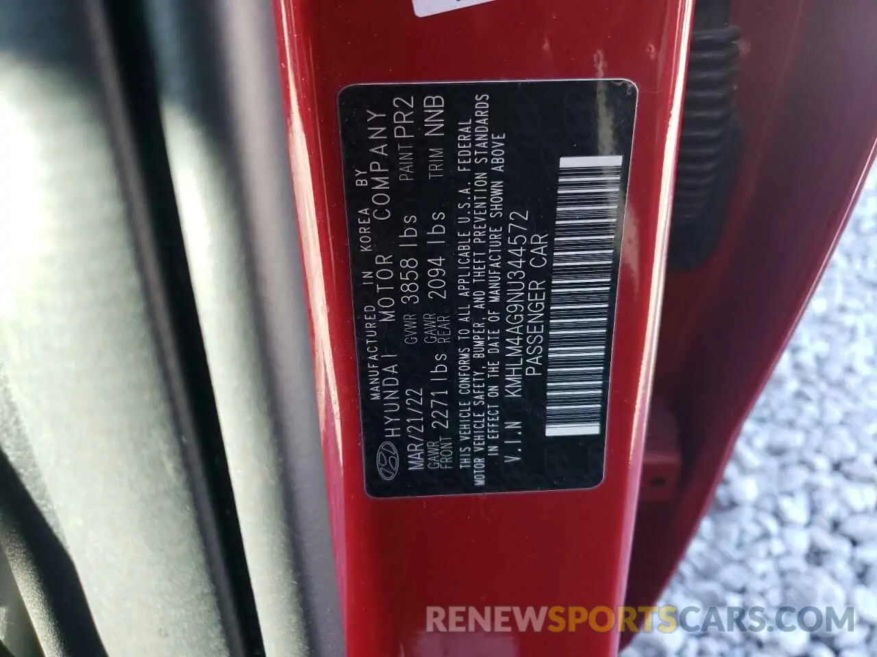 13 Фотография поврежденного автомобиля KMHLM4AG9NU344572 HYUNDAI ELANTRA 2022