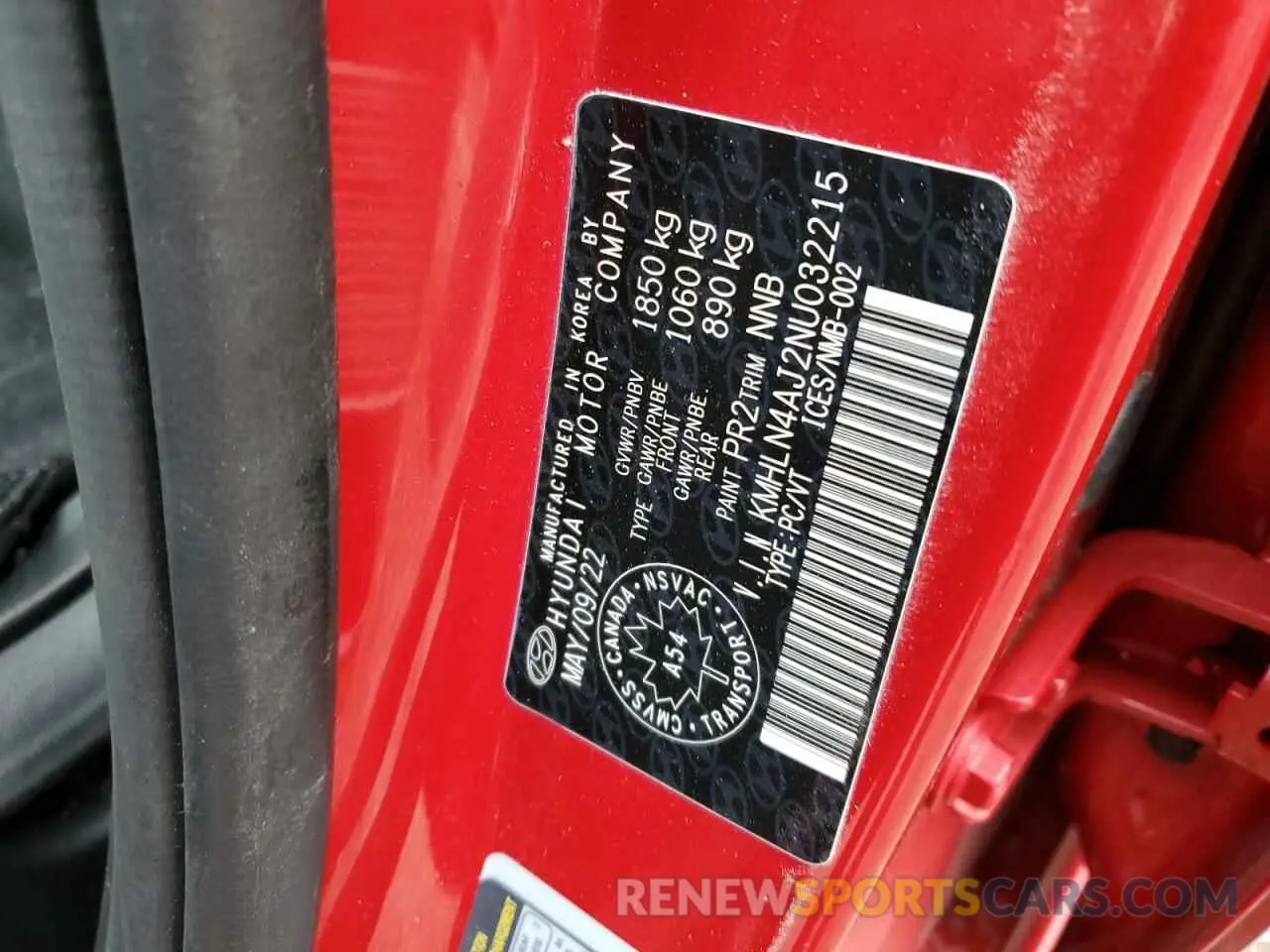 12 Фотография поврежденного автомобиля KMHLN4AJ2NU032215 HYUNDAI ELANTRA 2022