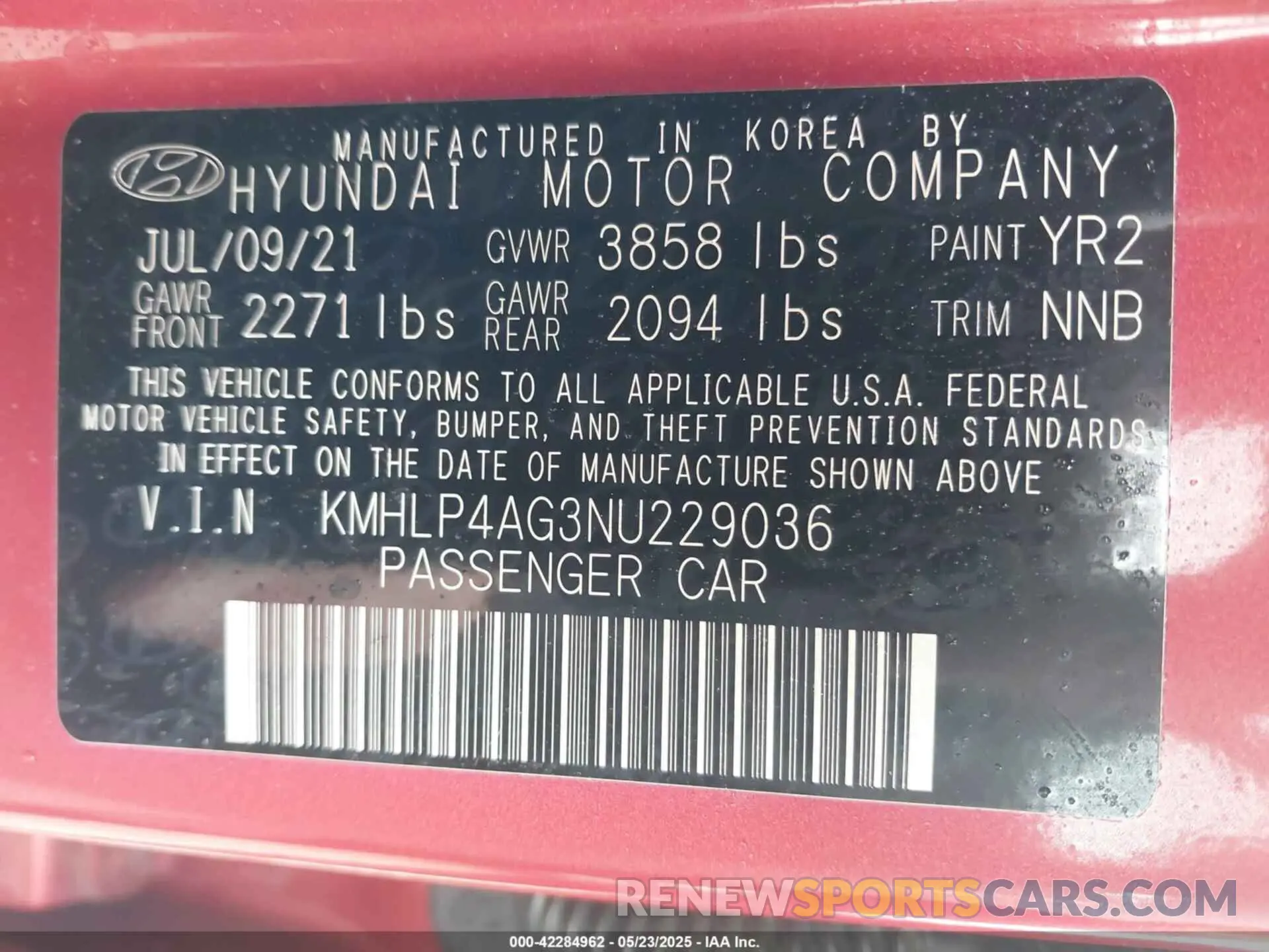 9 Photograph of a damaged car KMHLP4AG3NU229036 HYUNDAI ELANTRA 2022