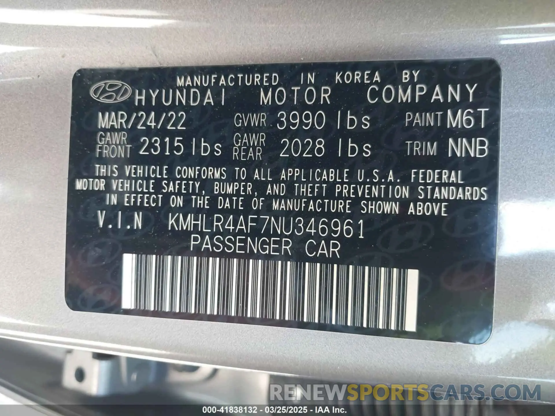9 Photograph of a damaged car KMHLR4AF7NU346961 HYUNDAI ELANTRA 2022