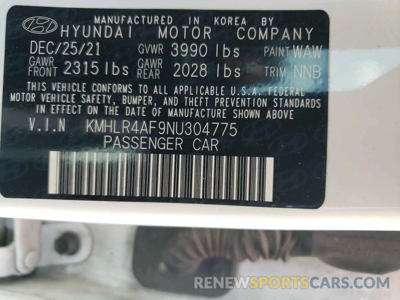 12 Фотография поврежденного автомобиля KMHLR4AF9NU304775 HYUNDAI ELANTRA 2022