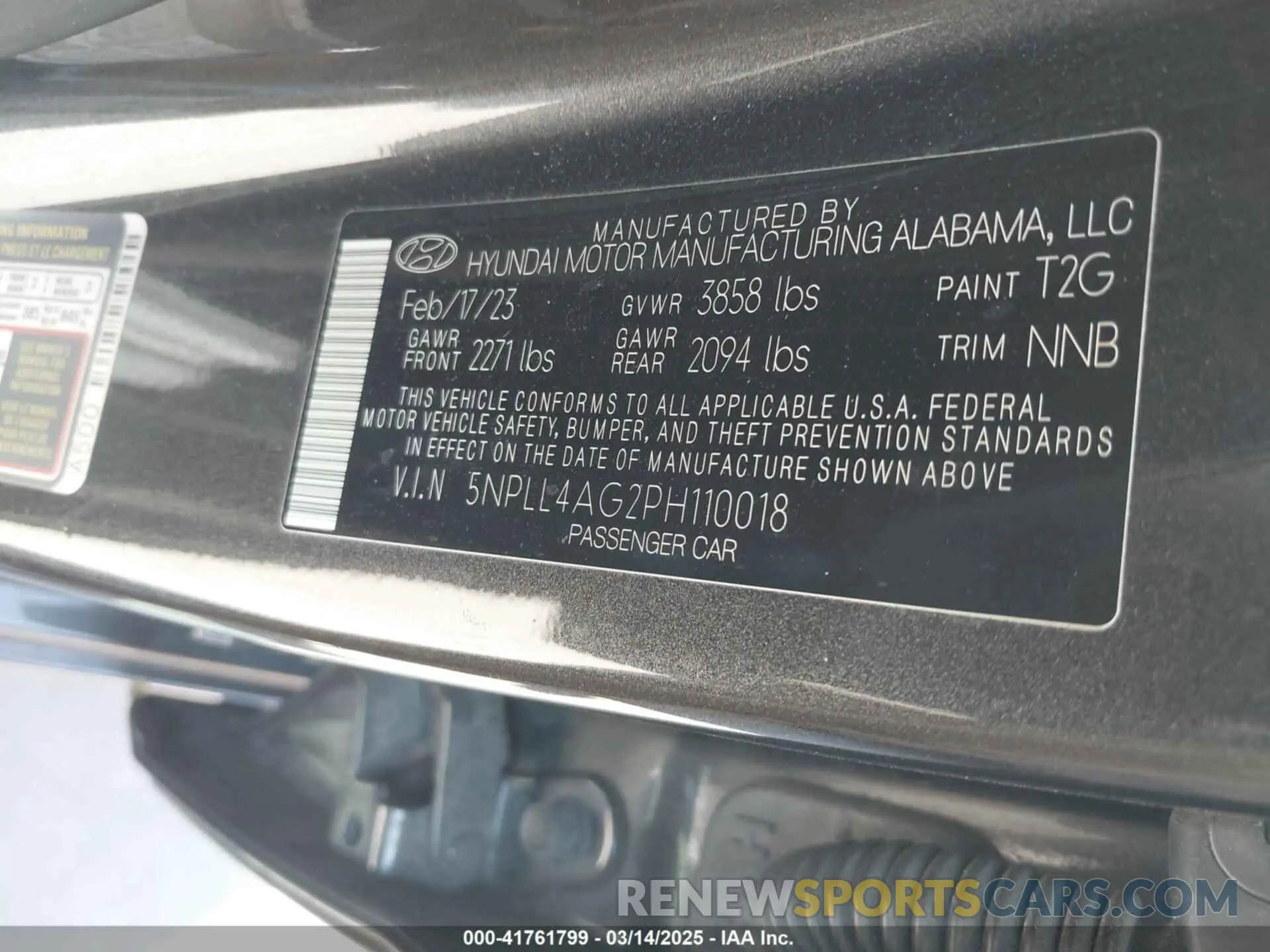 9 Фотография поврежденного автомобиля 5NPLL4AG2PH110018 HYUNDAI ELANTRA 2023