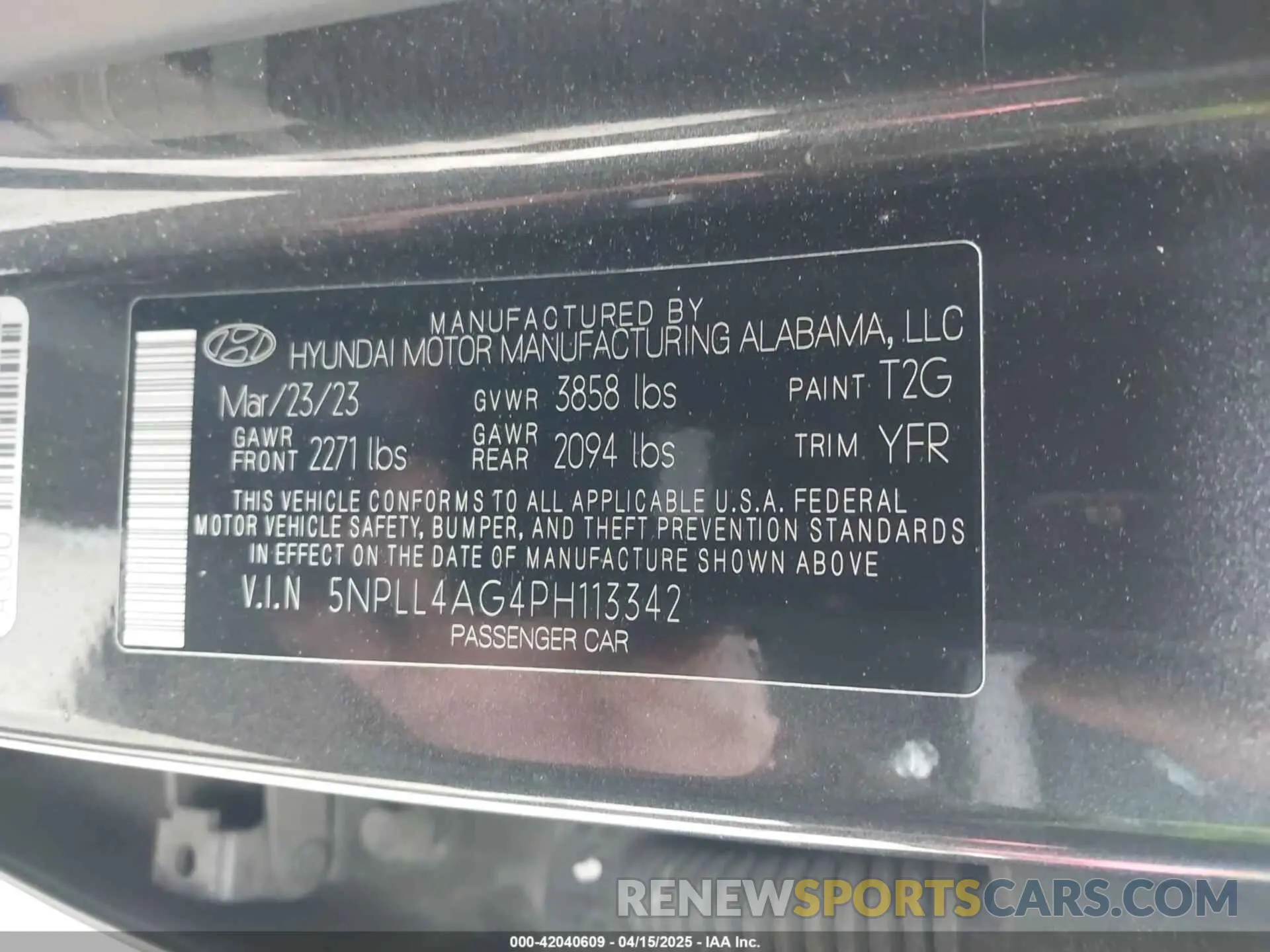 9 Photograph of a damaged car 5NPLL4AG4PH113342 HYUNDAI ELANTRA 2023