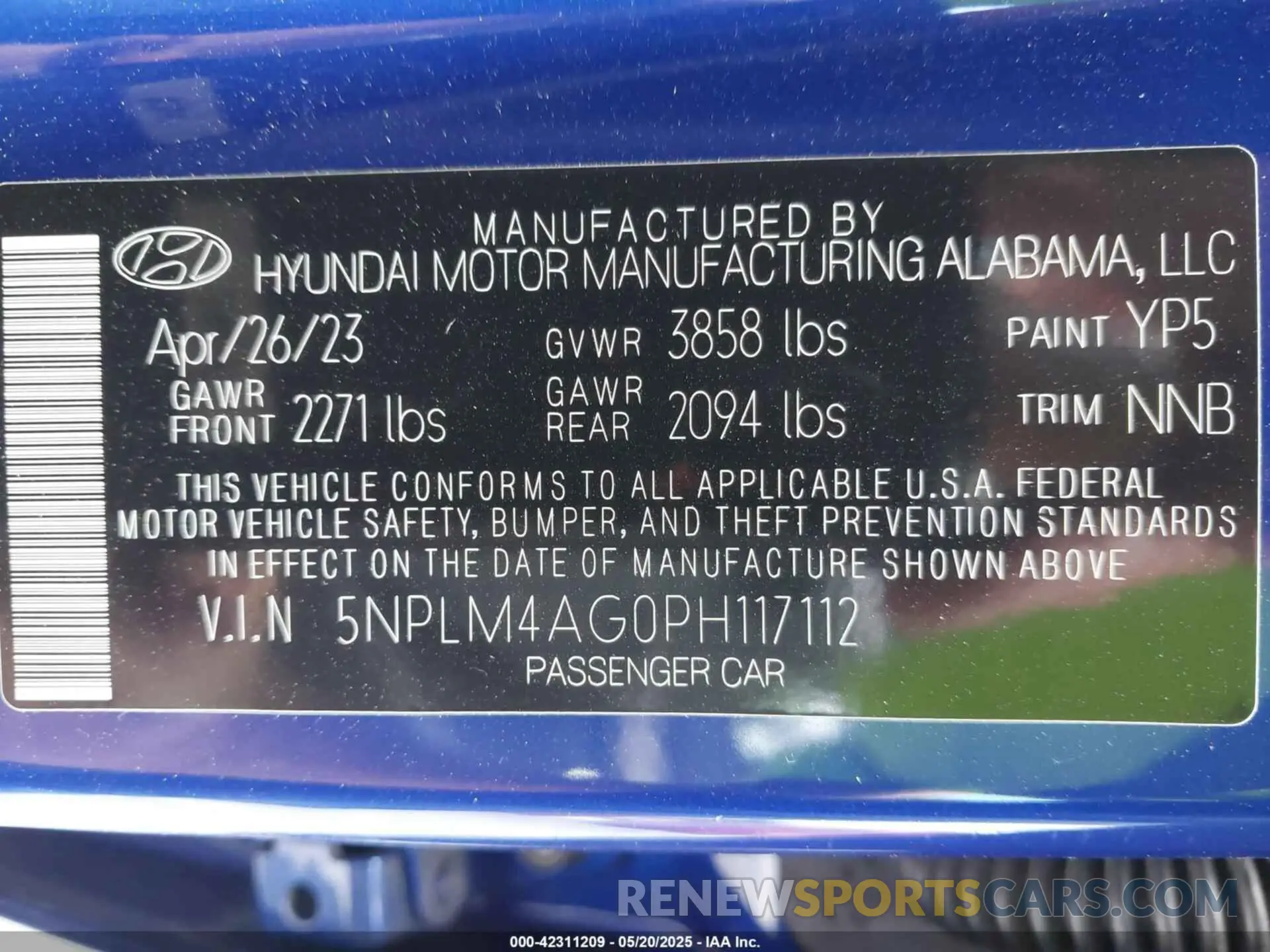 9 Фотография поврежденного автомобиля 5NPLM4AG0PH117112 HYUNDAI ELANTRA 2023