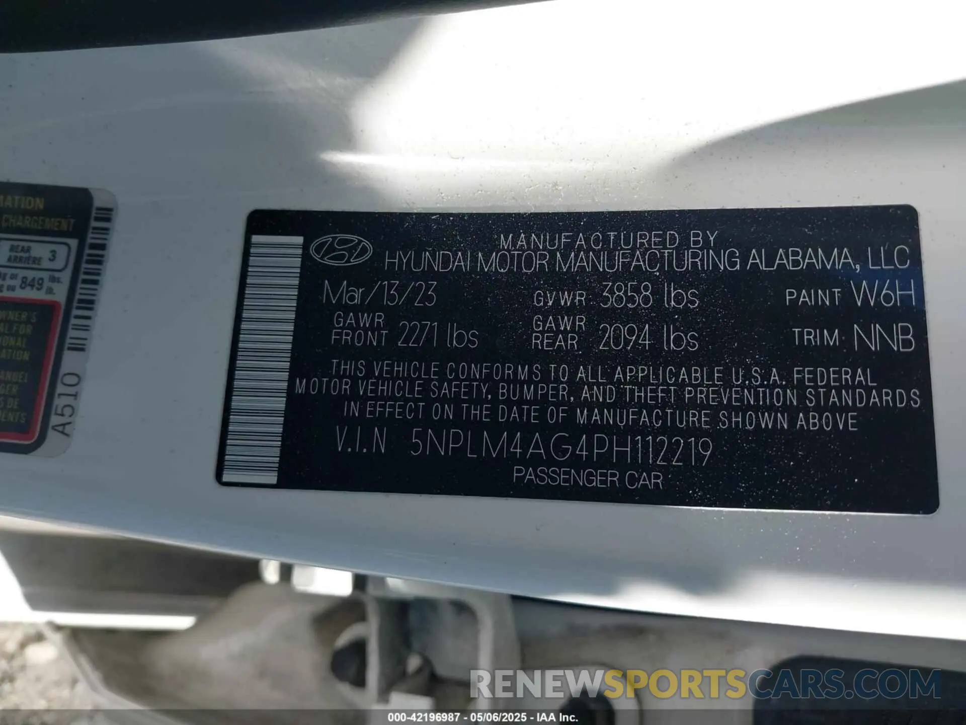 9 Фотография поврежденного автомобиля 5NPLM4AG4PH112219 HYUNDAI ELANTRA 2023