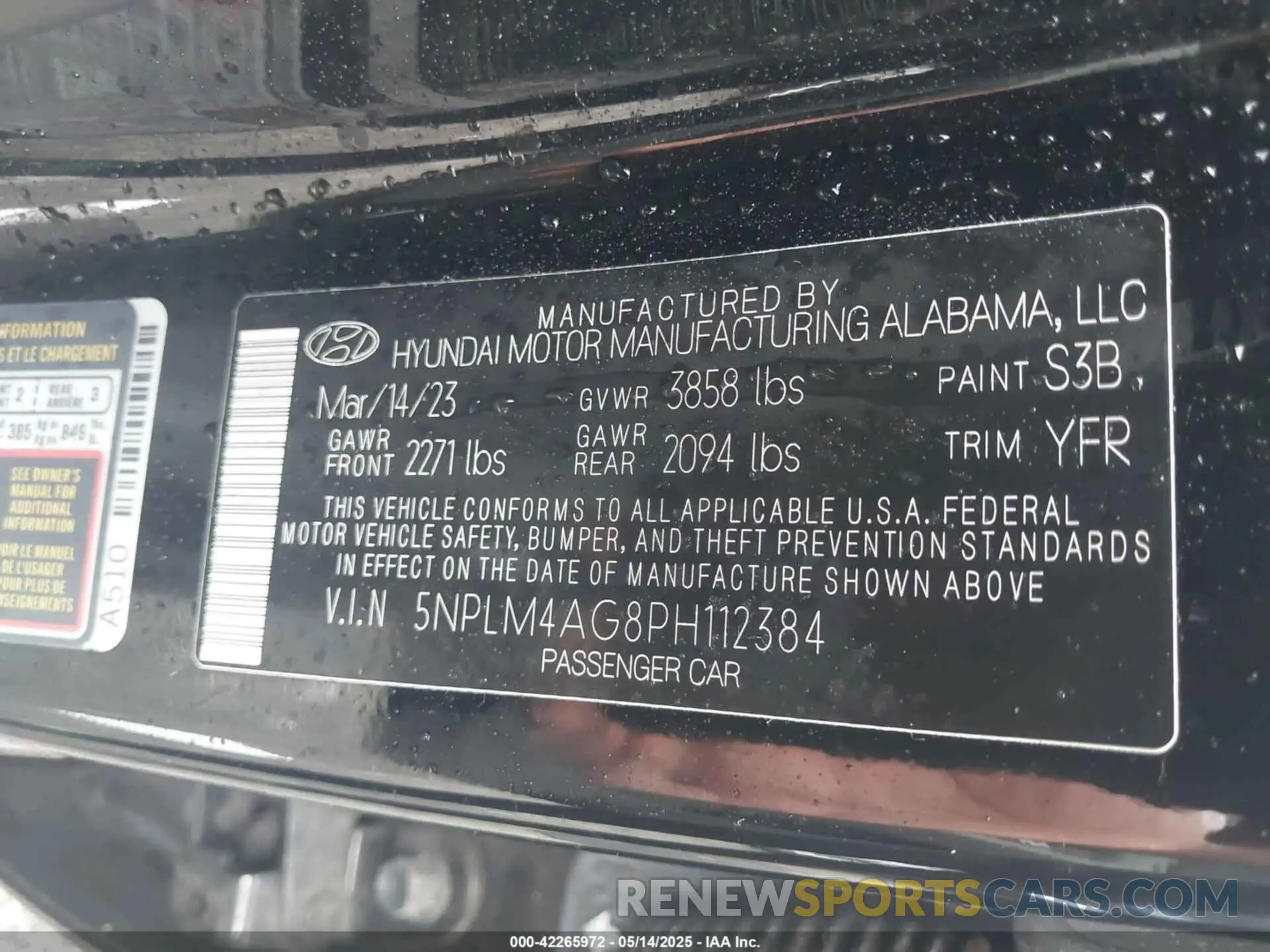 9 Photograph of a damaged car 5NPLM4AG8PH112384 HYUNDAI ELANTRA 2023