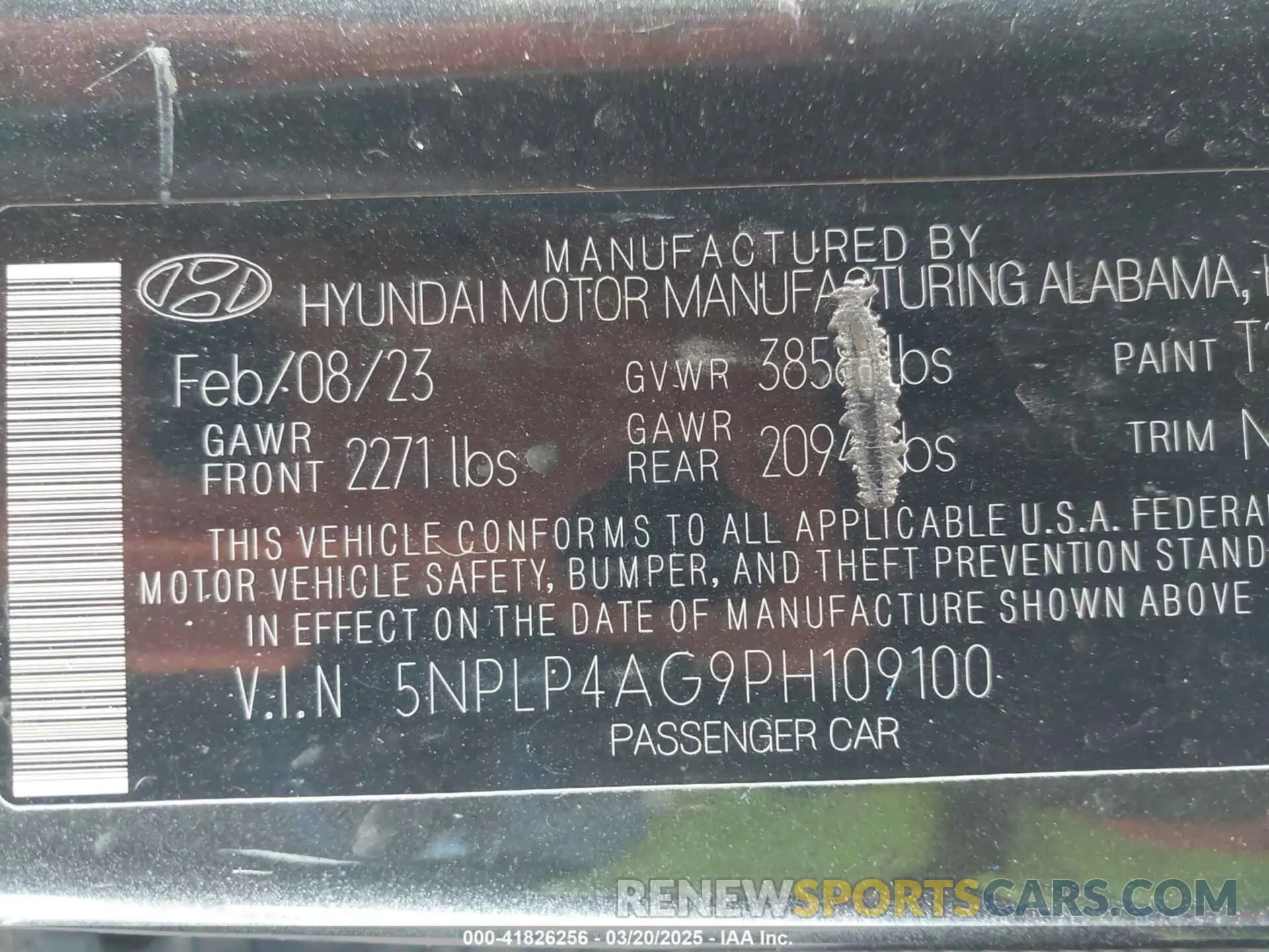 9 Фотография поврежденного автомобиля 5NPLP4AG9PH109100 HYUNDAI ELANTRA 2023