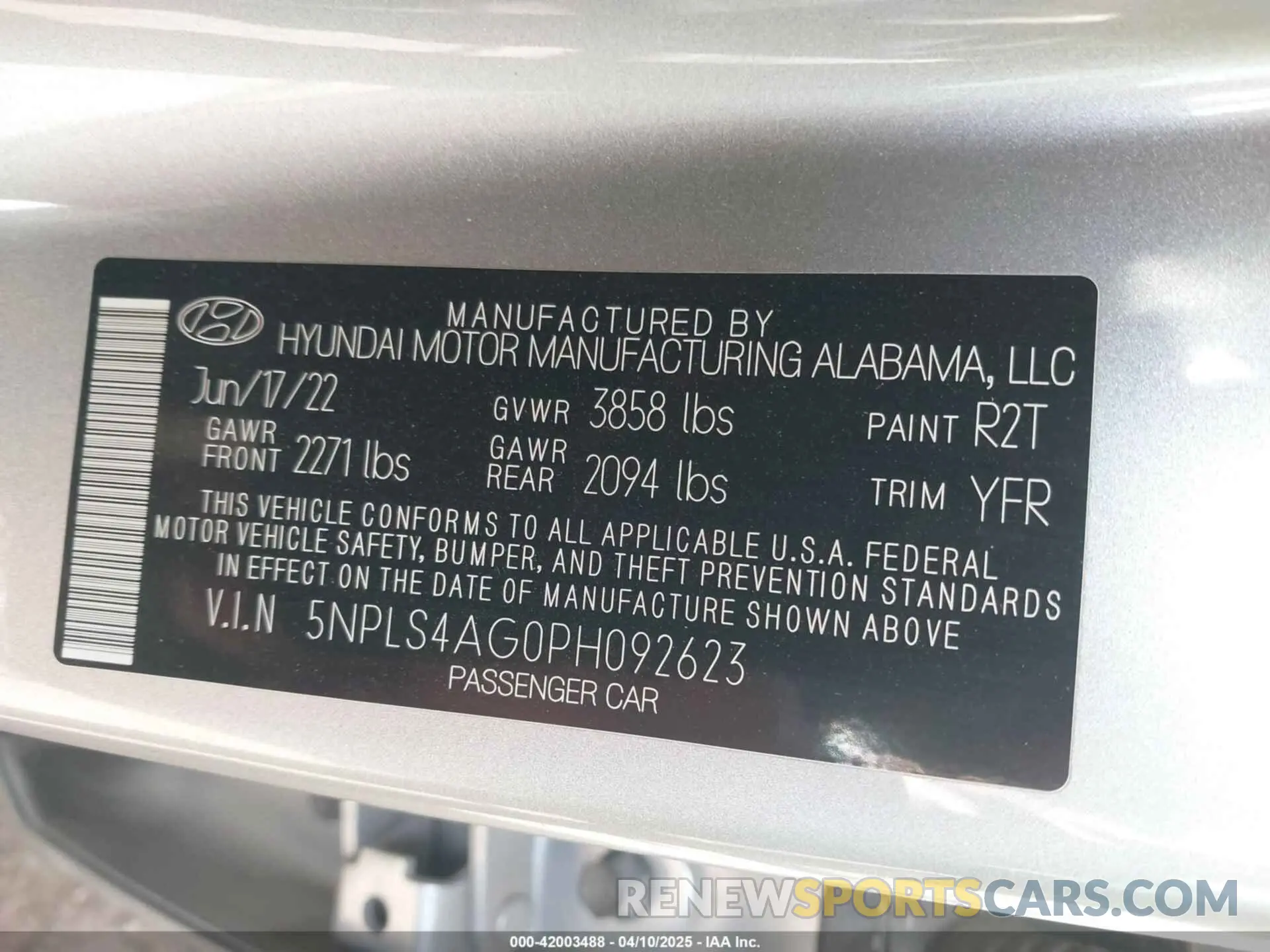 9 Photograph of a damaged car 5NPLS4AG0PH092623 HYUNDAI ELANTRA 2023