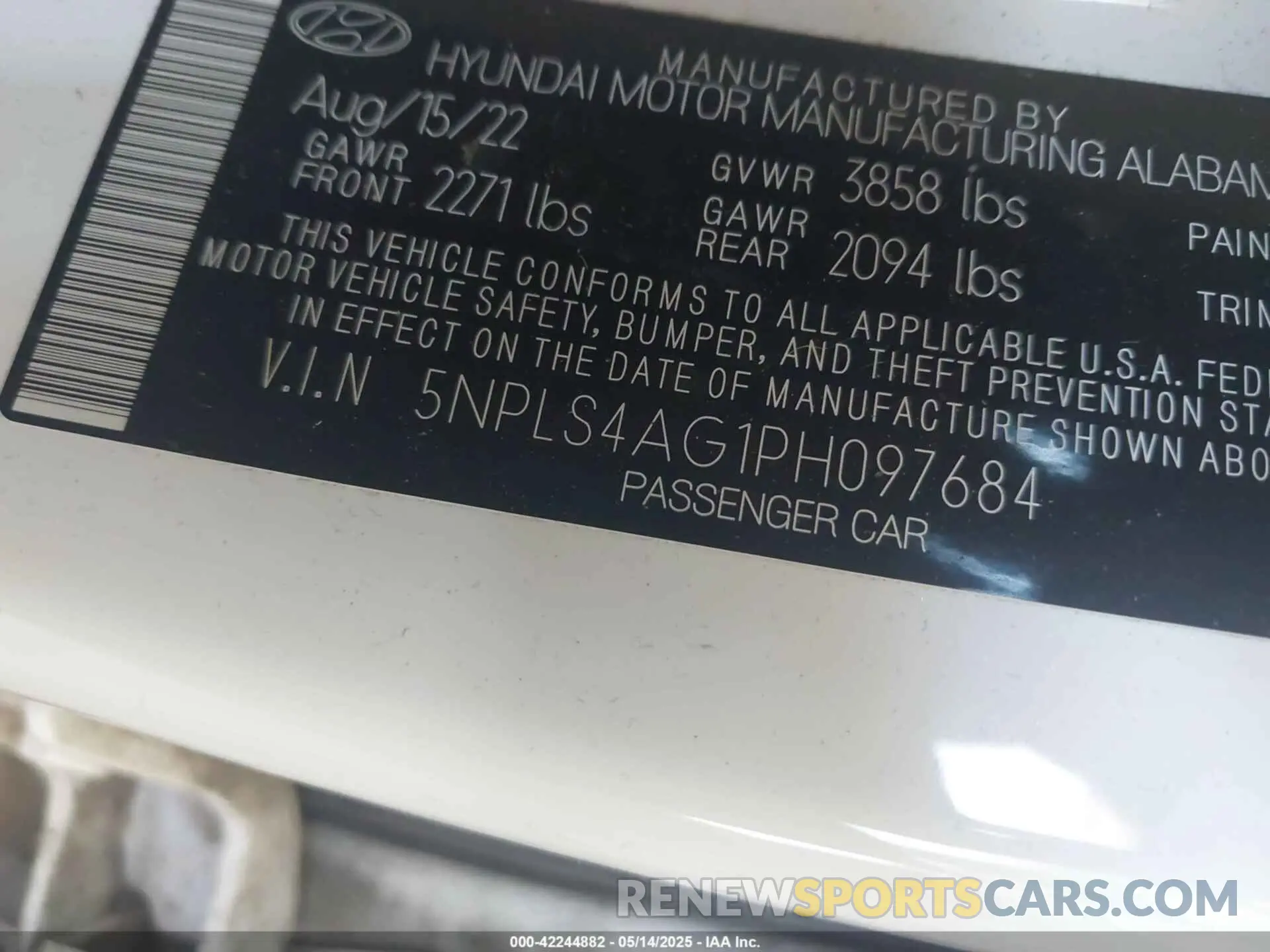 9 Фотография поврежденного автомобиля 5NPLS4AG1PH097684 HYUNDAI ELANTRA 2023