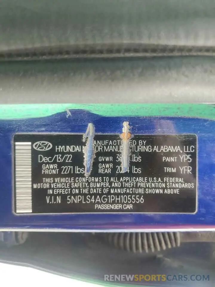 12 Photograph of a damaged car 5NPLS4AG1PH105556 HYUNDAI ELANTRA 2023